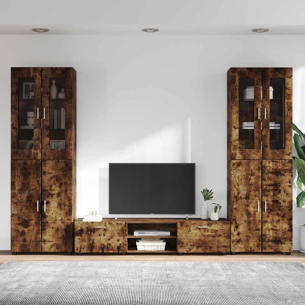 vidaXL TV-Schrankset FLORIN 3 pcs Geräucherte Eiche Holzwerkstoff