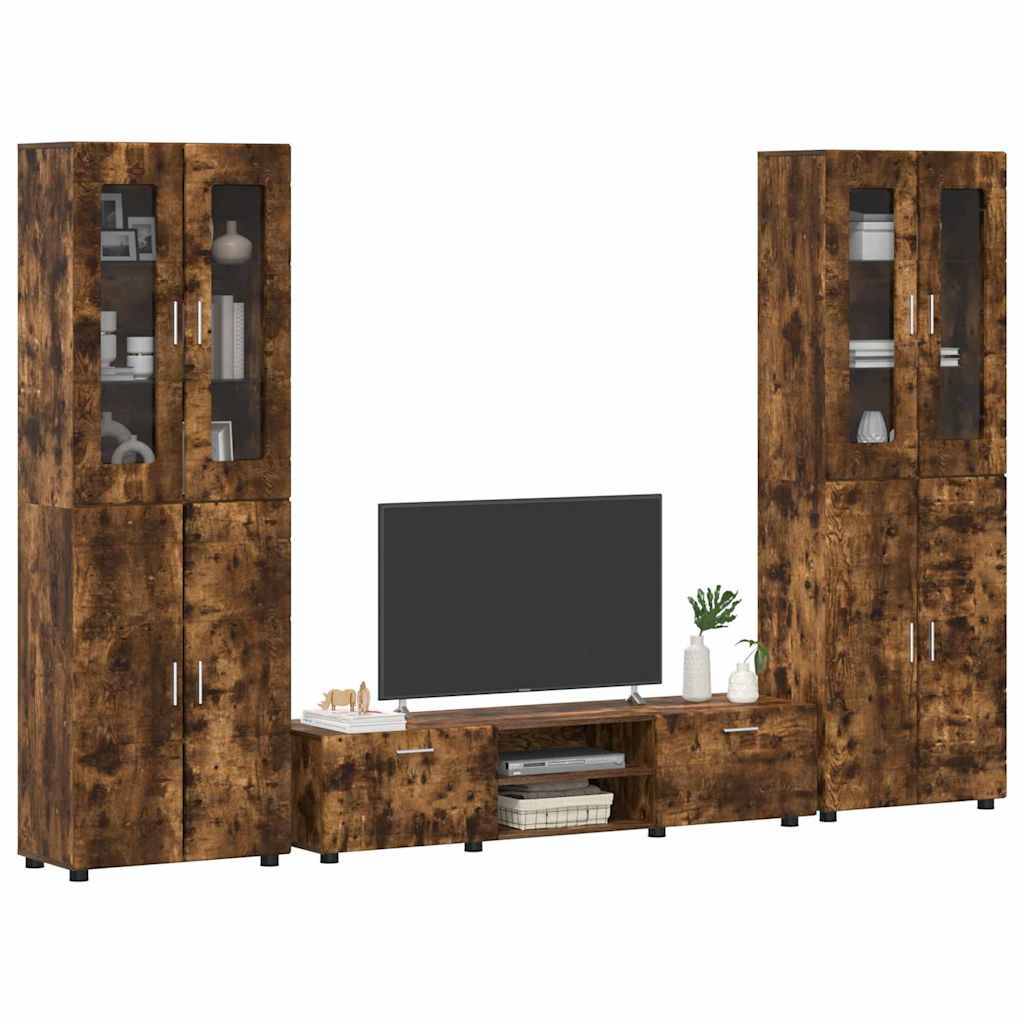 vidaXL TV-Schrankset FLORIN 3 pcs Geräucherte Eiche Holzwerkstoff