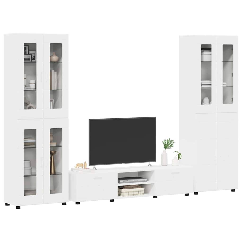 vidaXL TV-Schrankset mit Schubladen FLORIN 3 pcs Weiß Holzwerkstoff