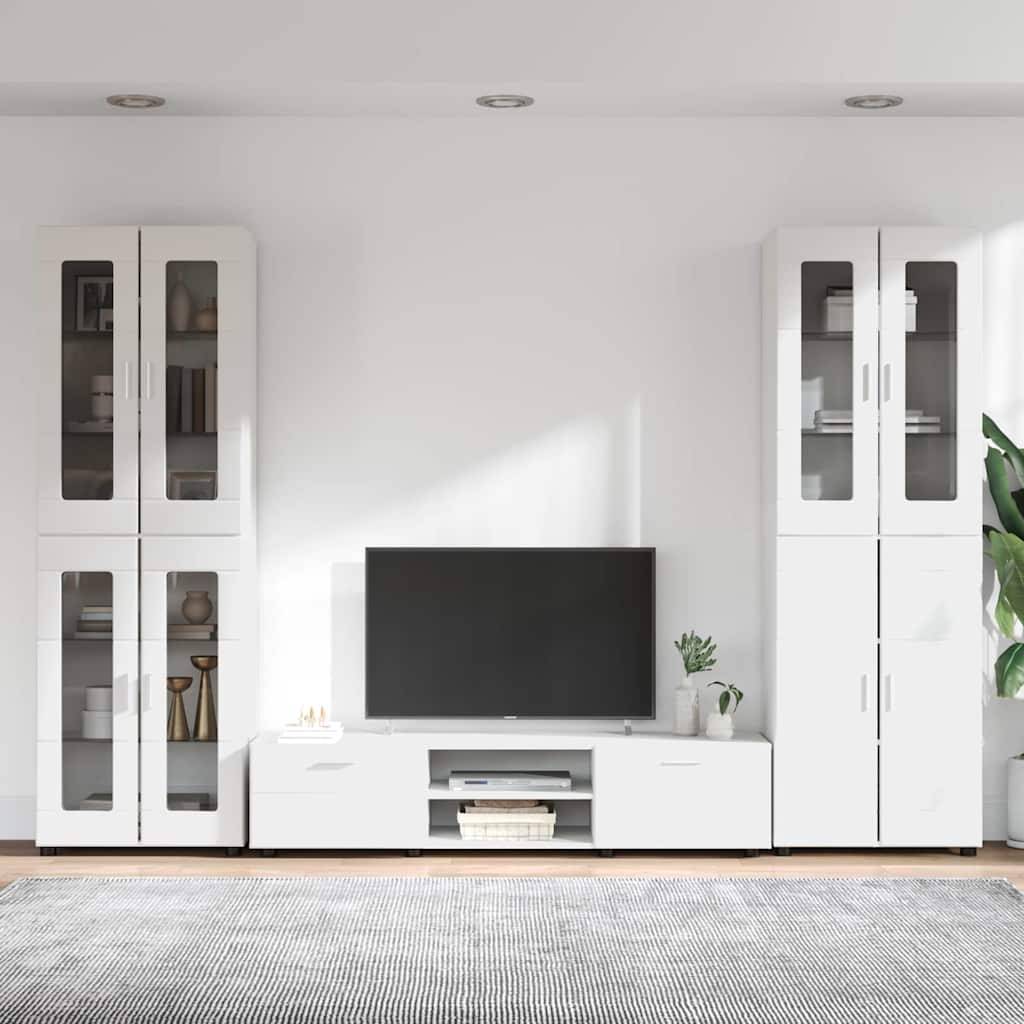vidaXL TV-Schrankset mit Schubladen FLORIN 3 pcs Weiß Holzwerkstoff