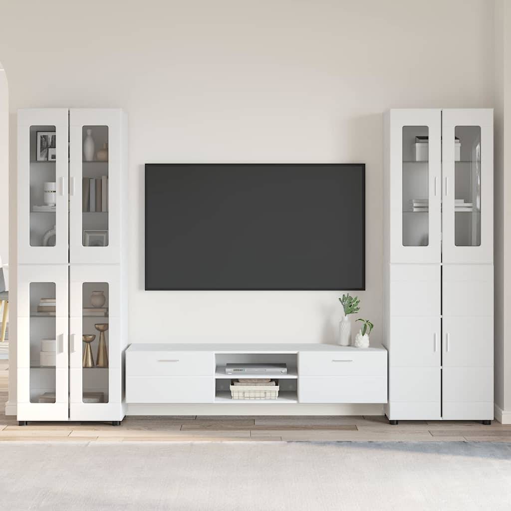 vidaXL TV-Schrankset mit Schubladen FLORIN 3 pcs Weiß Holzwerkstoff