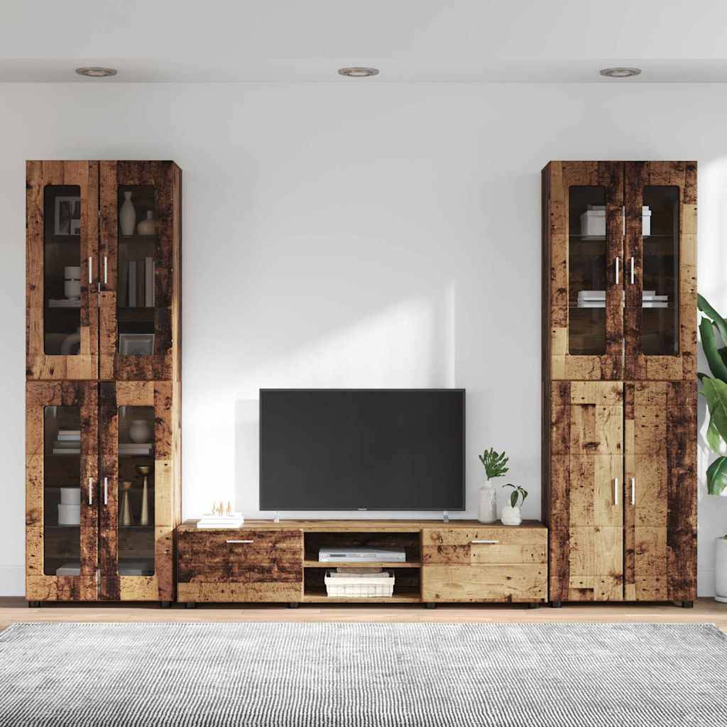 vidaXL TV-Schrankset mit Schubladen FLORIN 3 pcs Altholz Holzwerkstoff