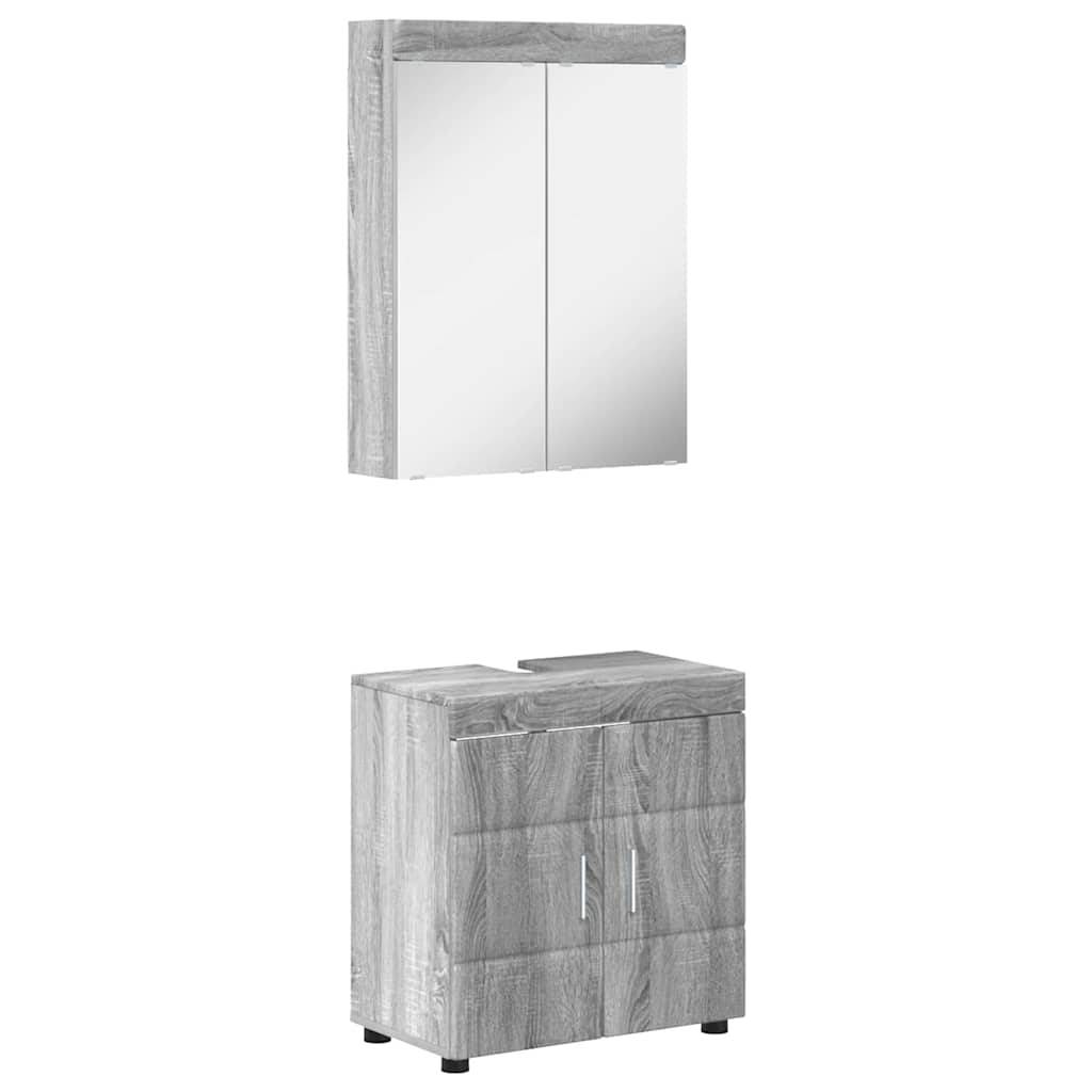 vidaXL Badezimmermöbel-Set TULUM 2 pcs Graues Sonoma 60 x 34 x 63 cm