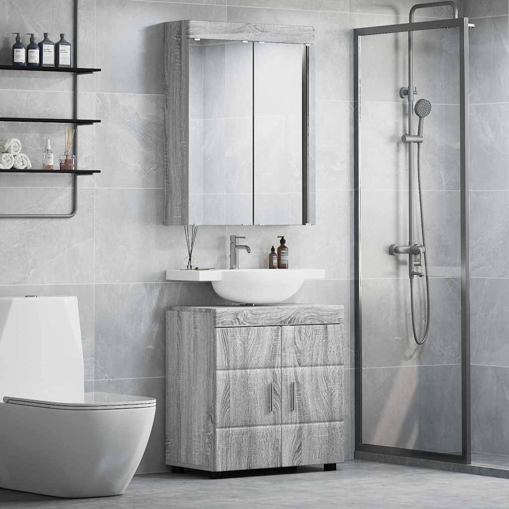 vidaXL Badezimmermöbel-Set TULUM 2 pcs Graues Sonoma 60 x 34 x 63 cm