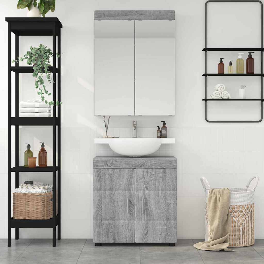 vidaXL Badezimmermöbel-Set TULUM 2 pcs Graues Sonoma 60 x 34 x 63 cm