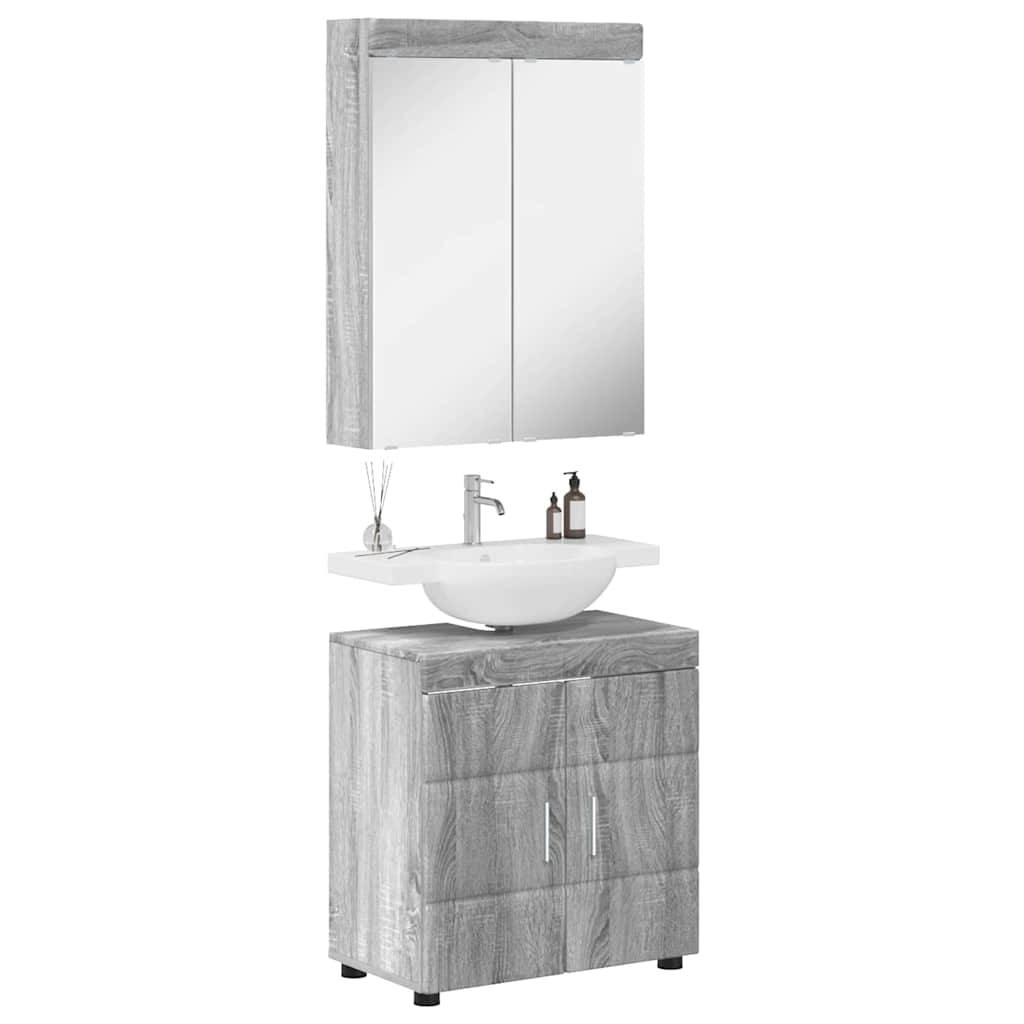 vidaXL Badezimmermöbel-Set TULUM 2 pcs Graues Sonoma 60 x 34 x 63 cm