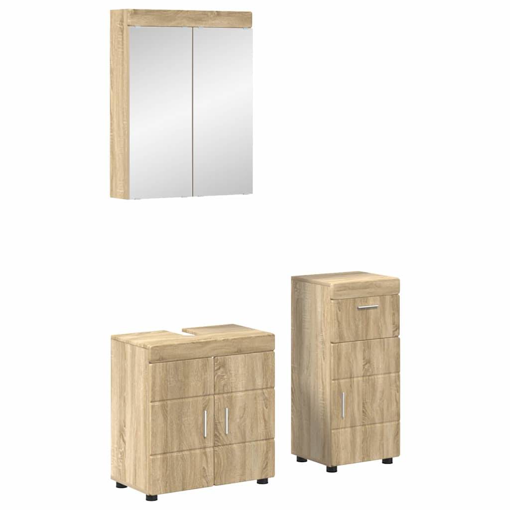 vidaXL Badezimmermöbel-Set TULUM 3 pcs Sonoma-Eiche 60 x 34 x 63 cm