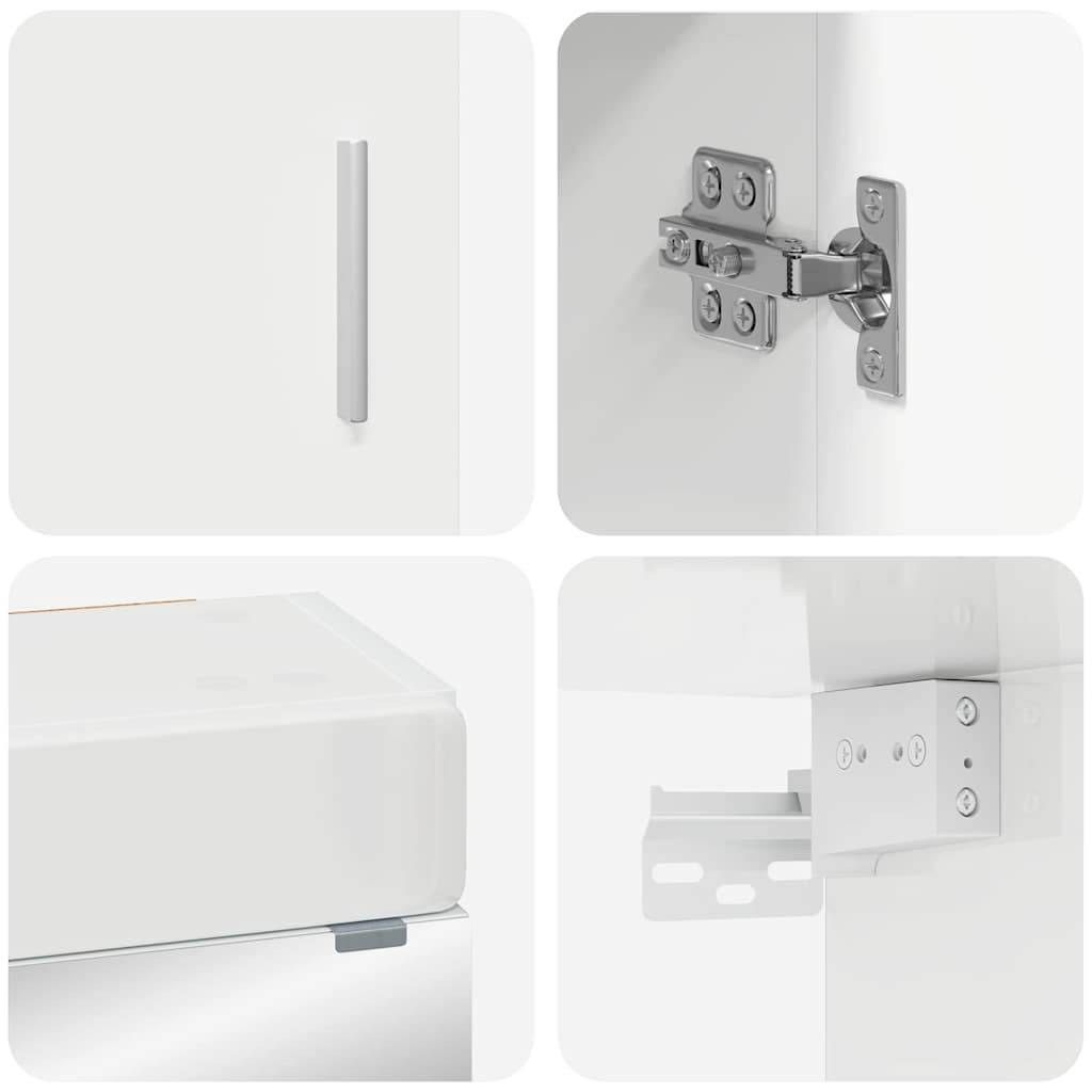 vidaXL Badezimmermöbel-Set TULUM 3 pcs Hochglanz Weiß 60 x 34 x 63 cm