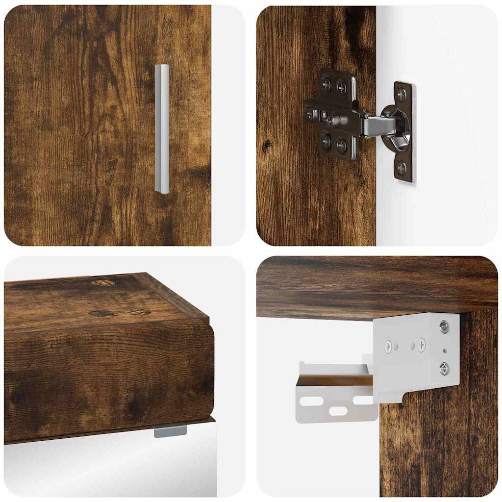 vidaXL Badezimmermöbel-Set TULUM Geräucherte Eiche Holzwerkstoff