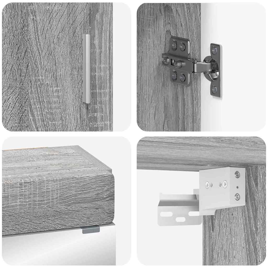 vidaXL Badezimmermöbel-Set TULUM 3 pcs Graues Sonoma 60 x 34 x 63 cm