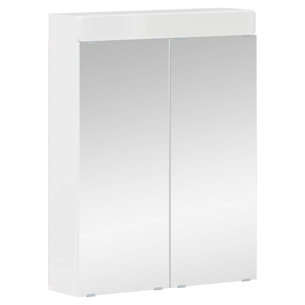 vidaXL Badezimmermöbel-Set TULUM 4 pcs Hochglanz Weiß 60 x 34 x 63 cm