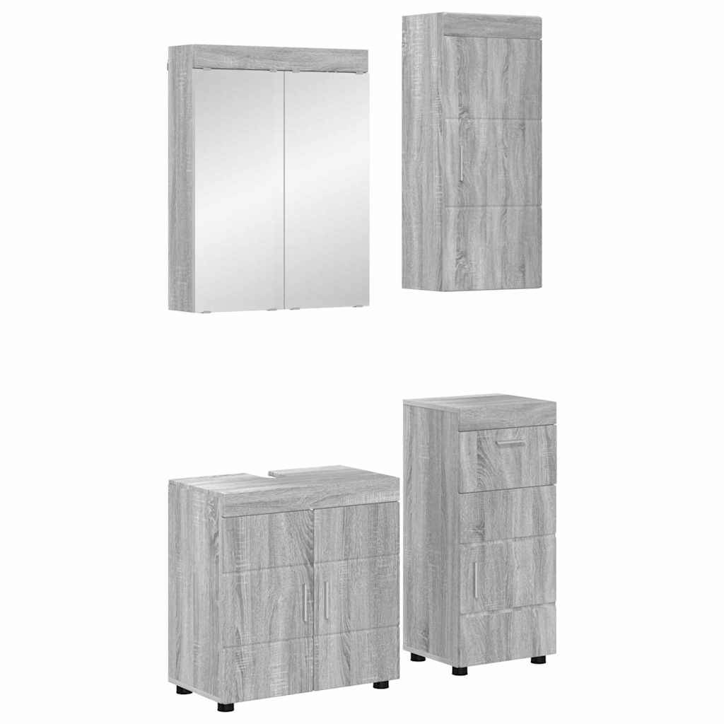 vidaXL Badezimmermöbel-Set TULUM 4 pcs Graues Sonoma 60 x 34 x 63 cm