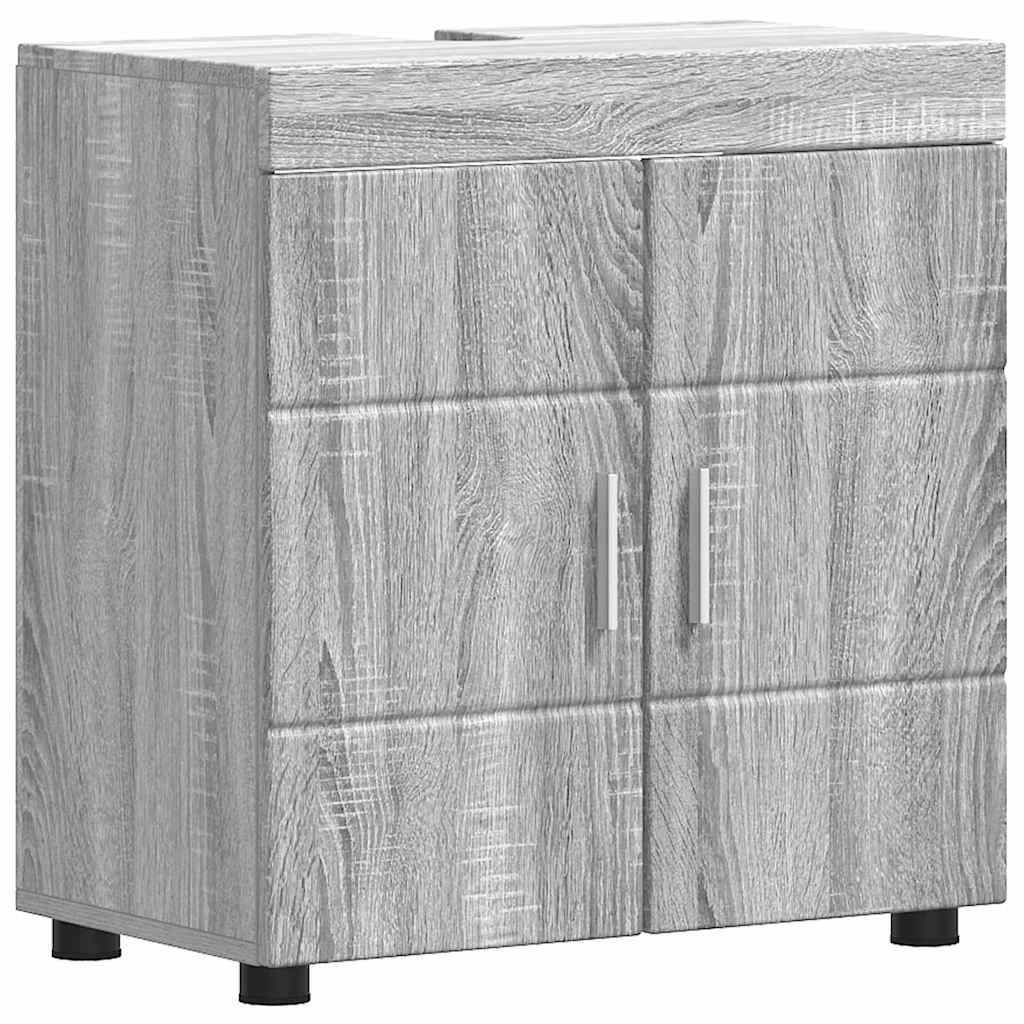 vidaXL Badezimmermöbel-Set TULUM 4 pcs Graues Sonoma 60 x 34 x 63 cm