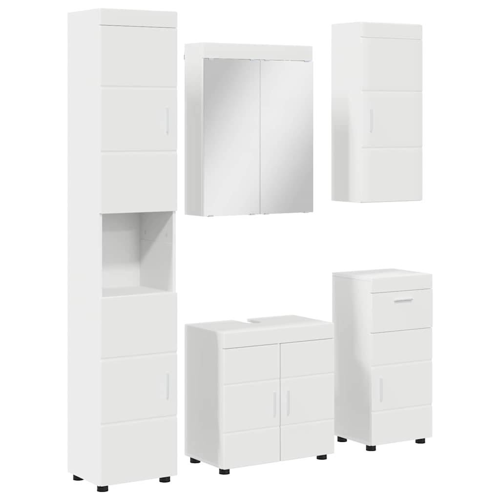 vidaXL Badezimmermöbel-Set mit Schubladen TULUM Weiß Holzwerkstoff