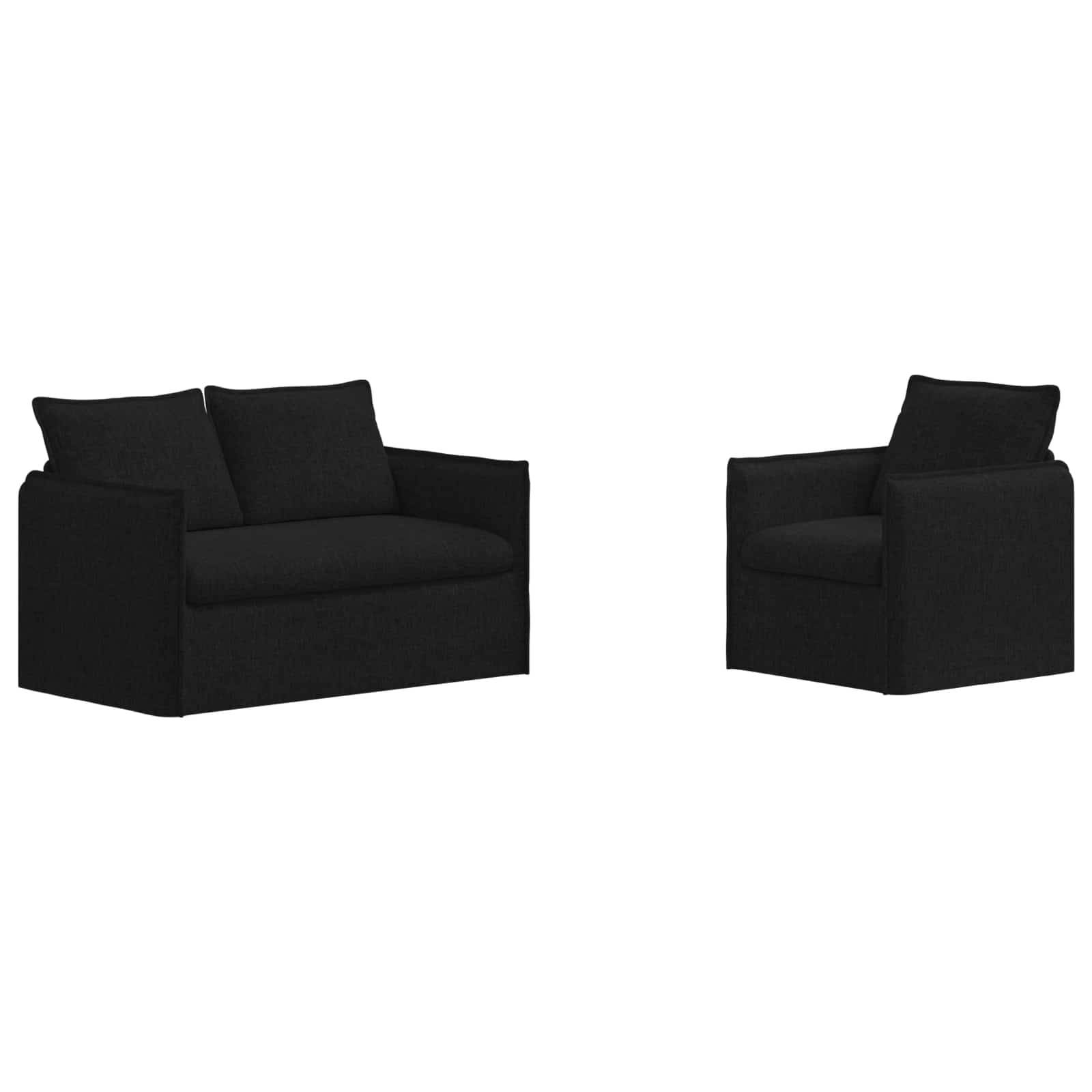 vidaXL Sofa Set 2 pcs Schwarz 136 x 82 x 85 cm Stoff