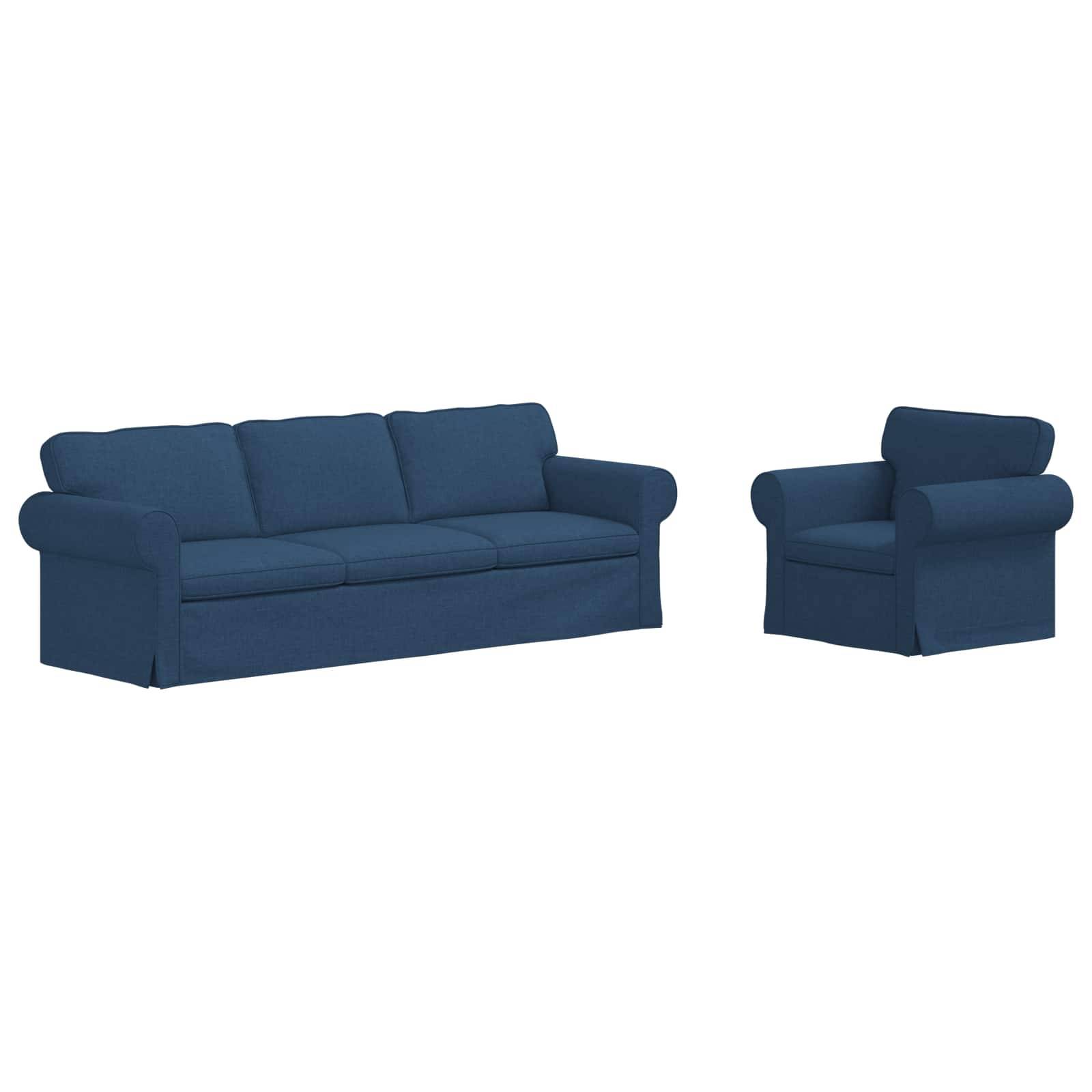 vidaXL Sofa Set 2 pcs Blau 245 x 82 x 80 cm Stoff
