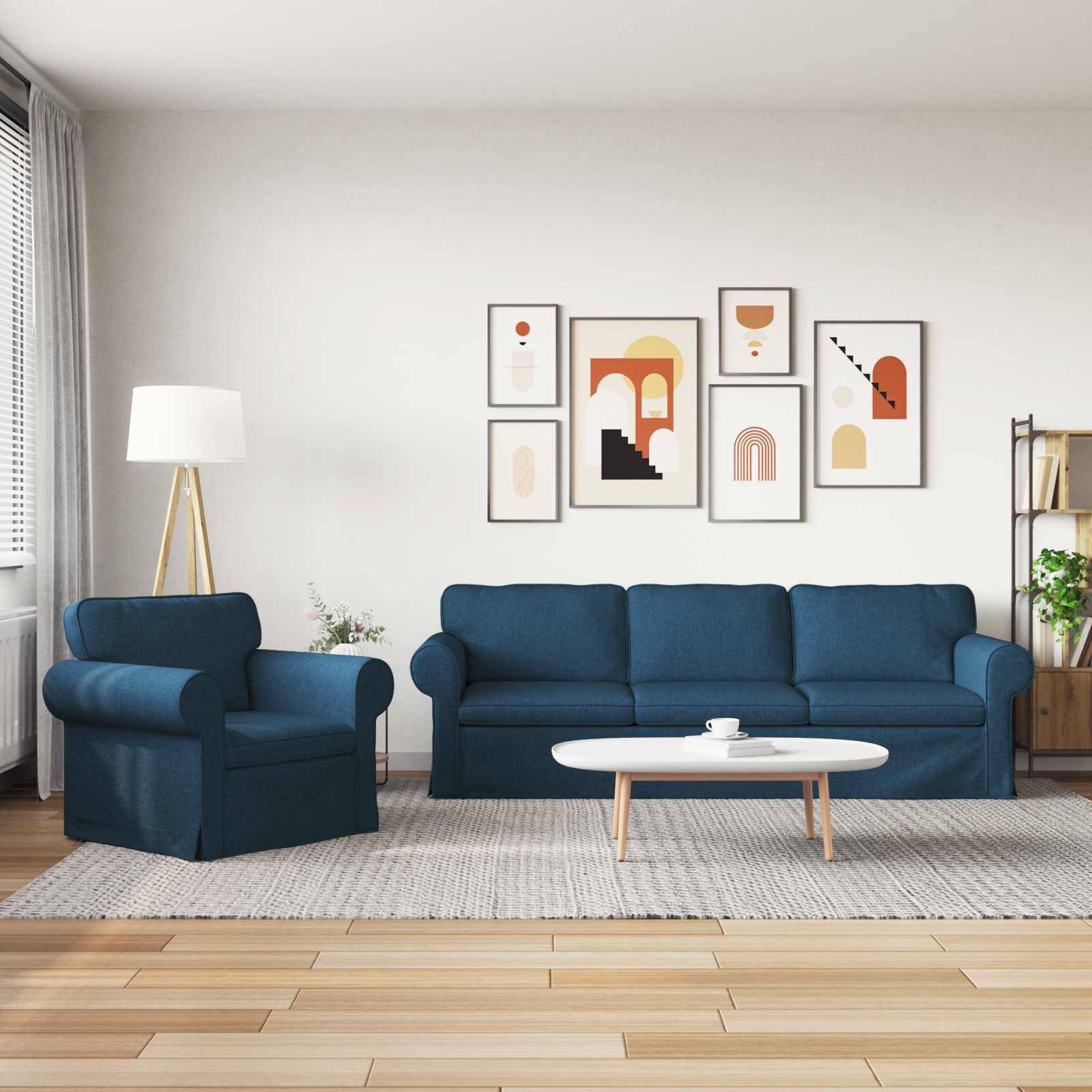 vidaXL Sofa Set 2 pcs Blau 245 x 82 x 80 cm Stoff