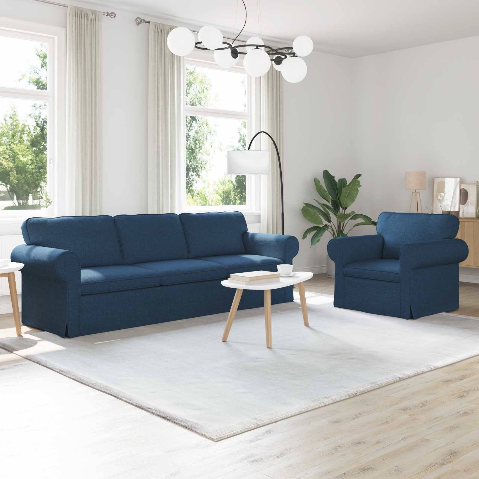 vidaXL Sofa Set 2 pcs Blau 245 x 82 x 80 cm Stoff