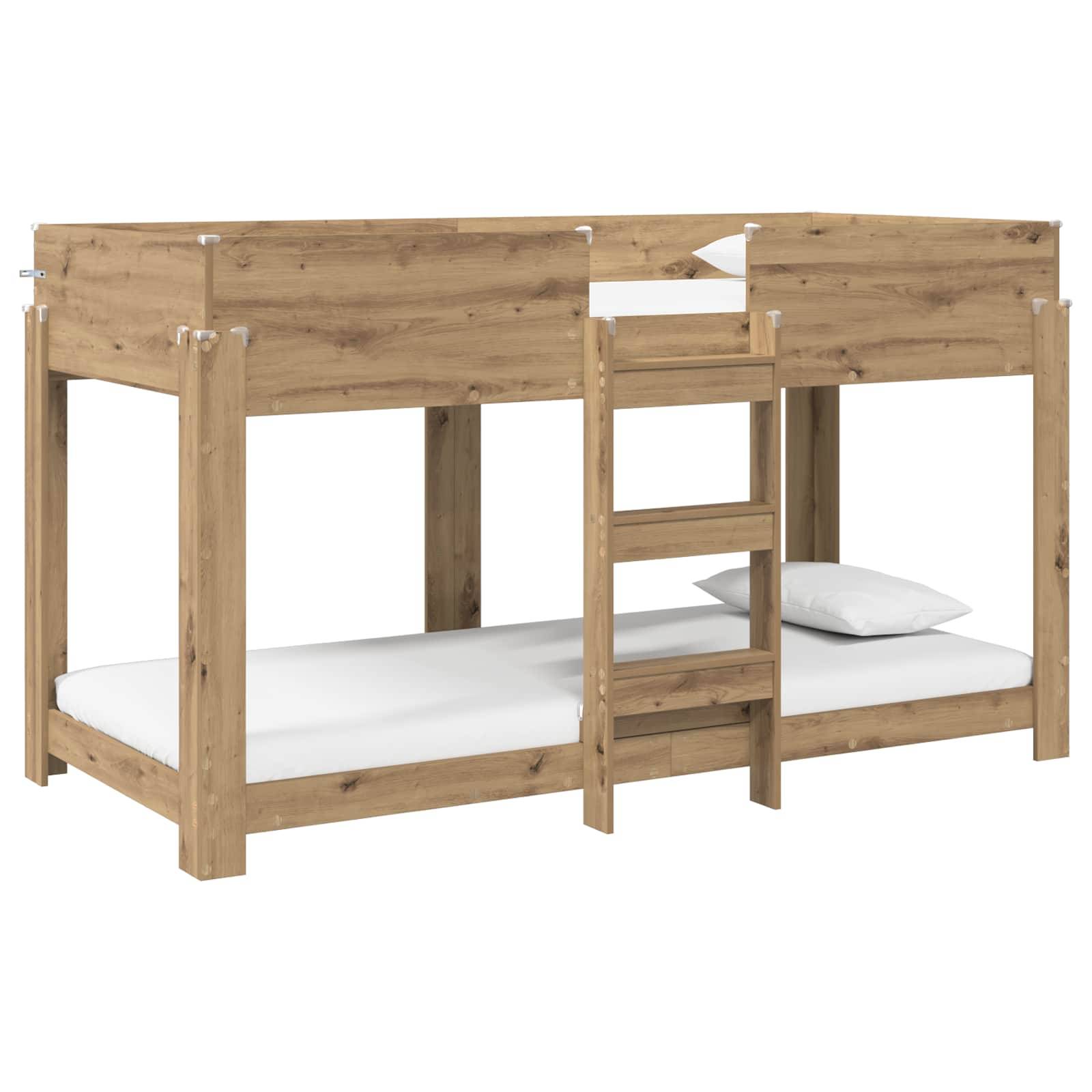 vidaXL Etagenbett für Kinder Artisan-Eiche 80 x 200 cm Holzwerkstoff