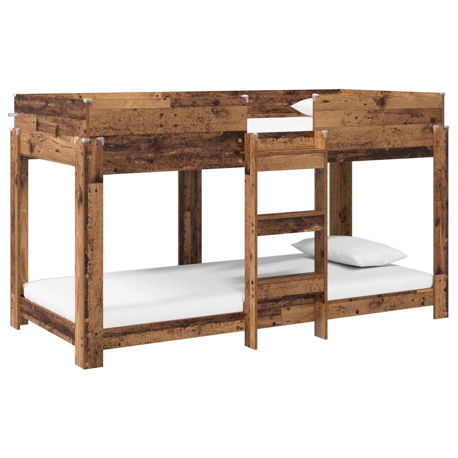vidaXL Etagenbett für Kinder Altholz 90 x 200 cm Holzwerkstoff