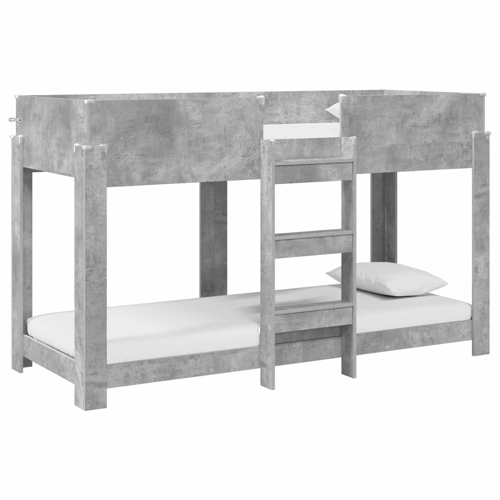 vidaXL Etagenbett für Kinder Beton Grau 75 x 190 cm Holzwerkstoff