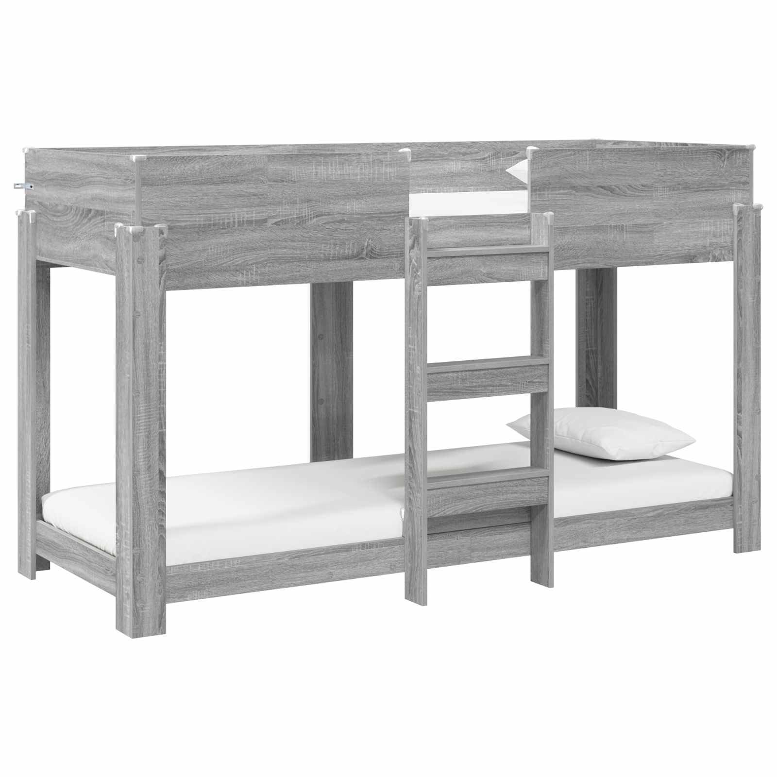 vidaXL Etagenbett für Kinder Graues Sonoma 75 x 190 cm Holzwerkstoff
