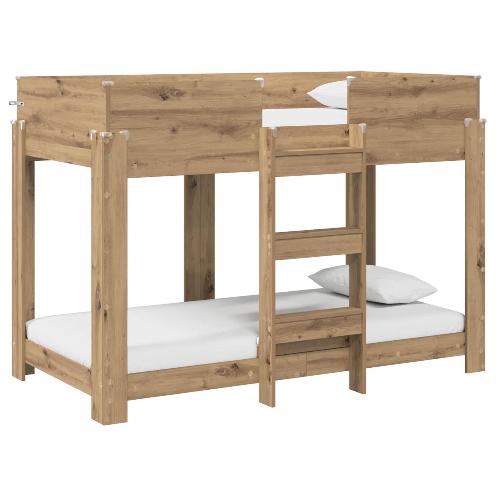 vidaXL Etagenbett für Kinder Artisan-Eiche 80 x 160 cm Holzwerkstoff