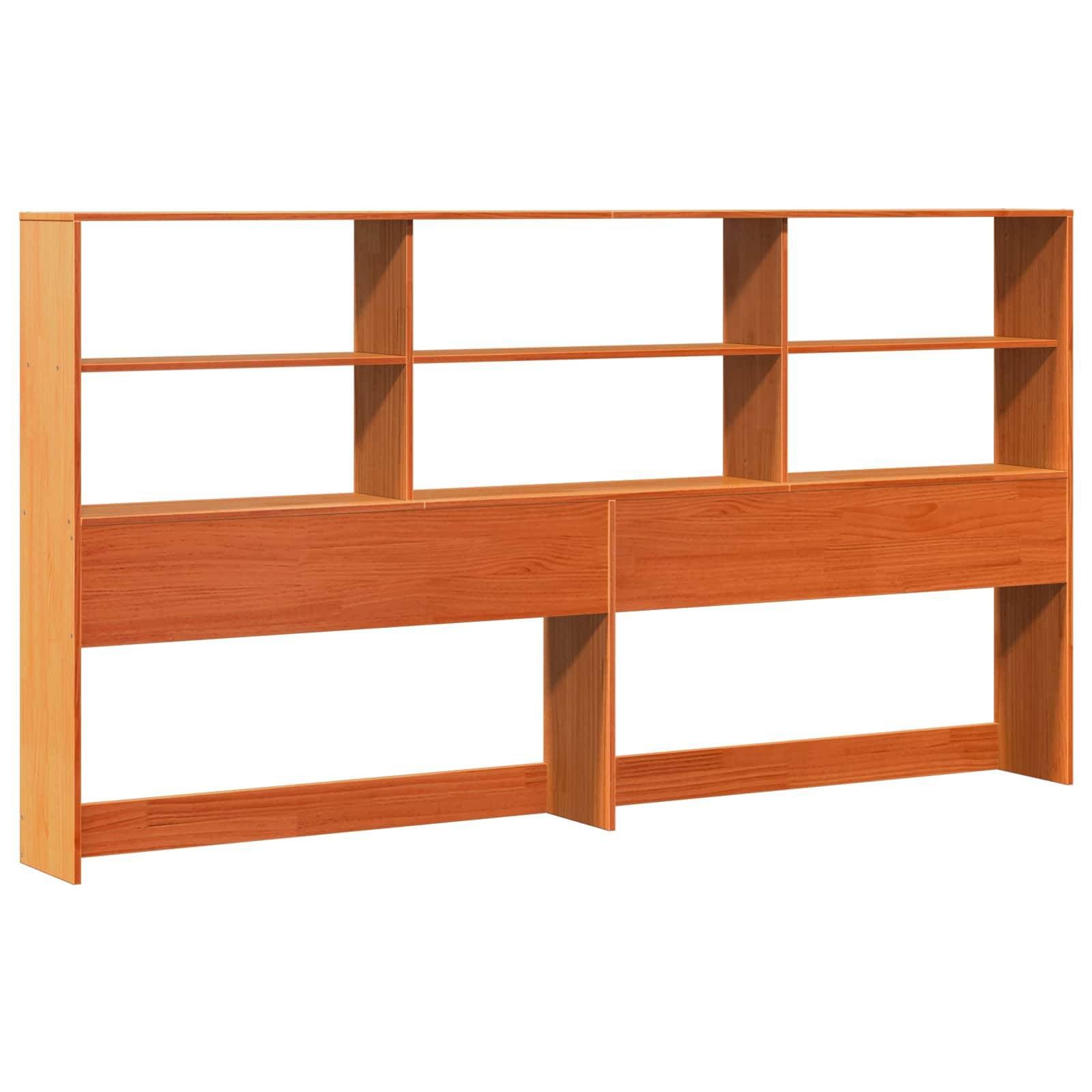 vidaXL Bettgestell mit Aufbewahrungskopfteil Wachsbraun 200 x 200 cm