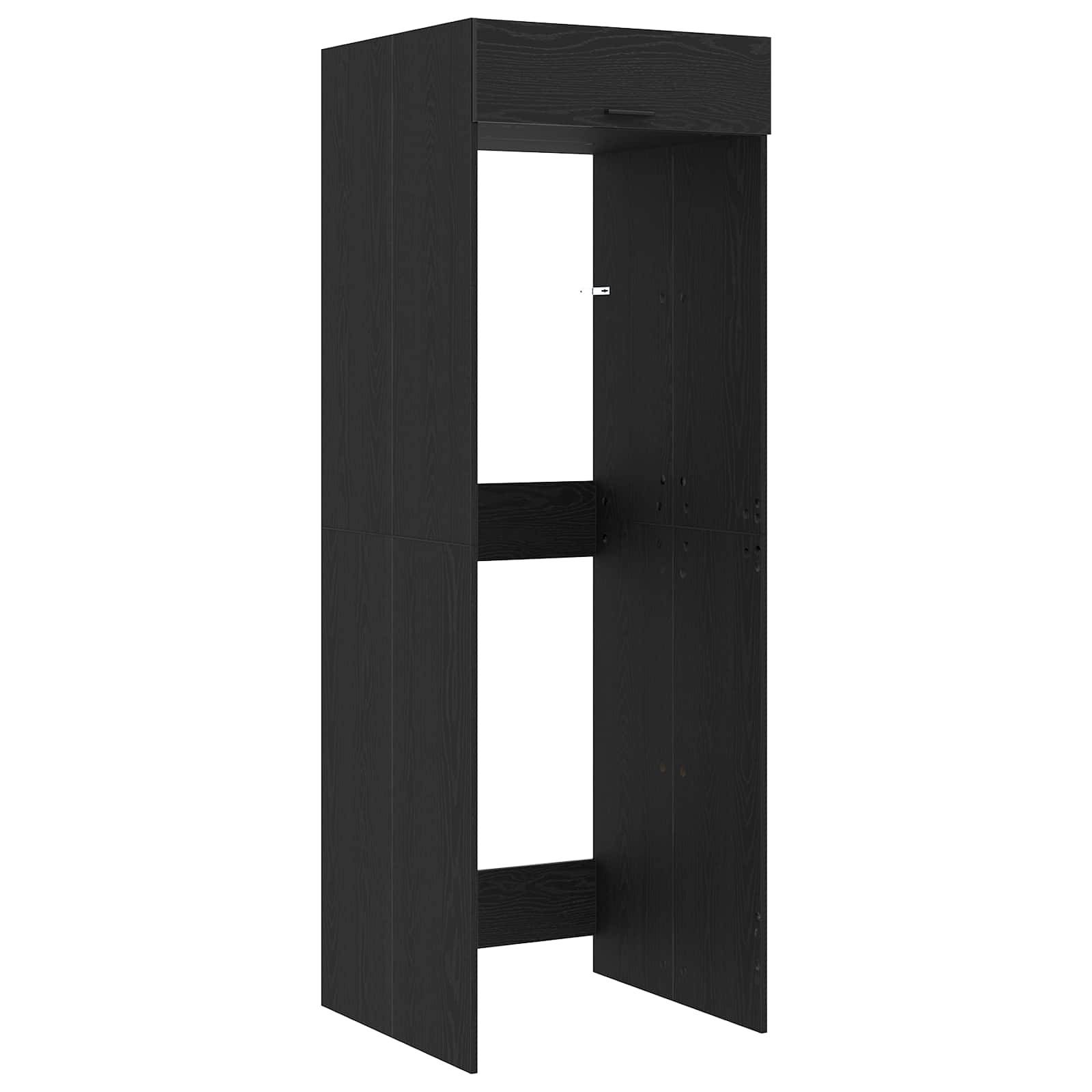 vidaXL Waschmaschinen-Schrank Schwarz Eichen-Optik 67,5 x 68 x 200 cm