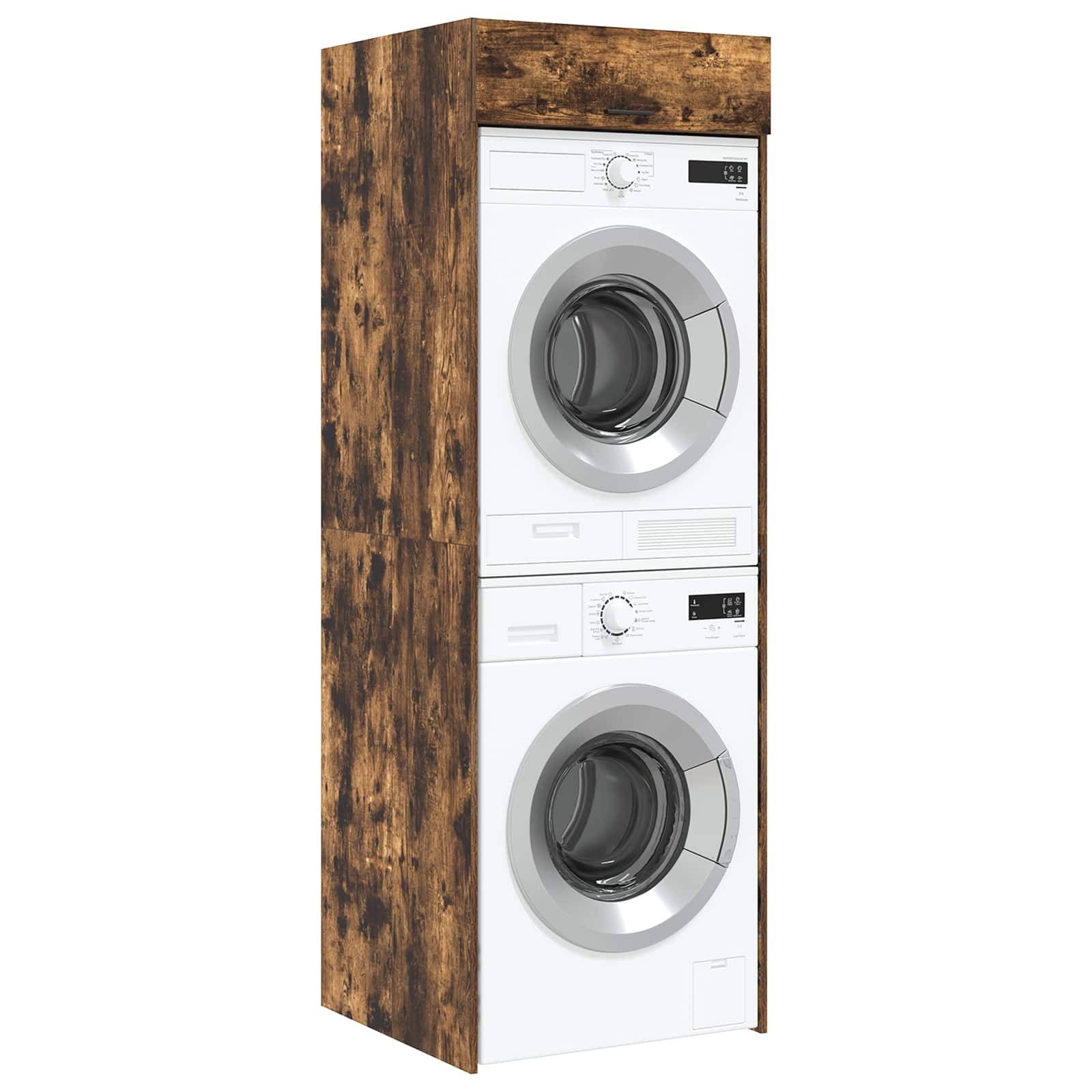 vidaXL Waschmaschinen-Schrank Geräucherte Eiche 67,5 x 68 x 200 cm