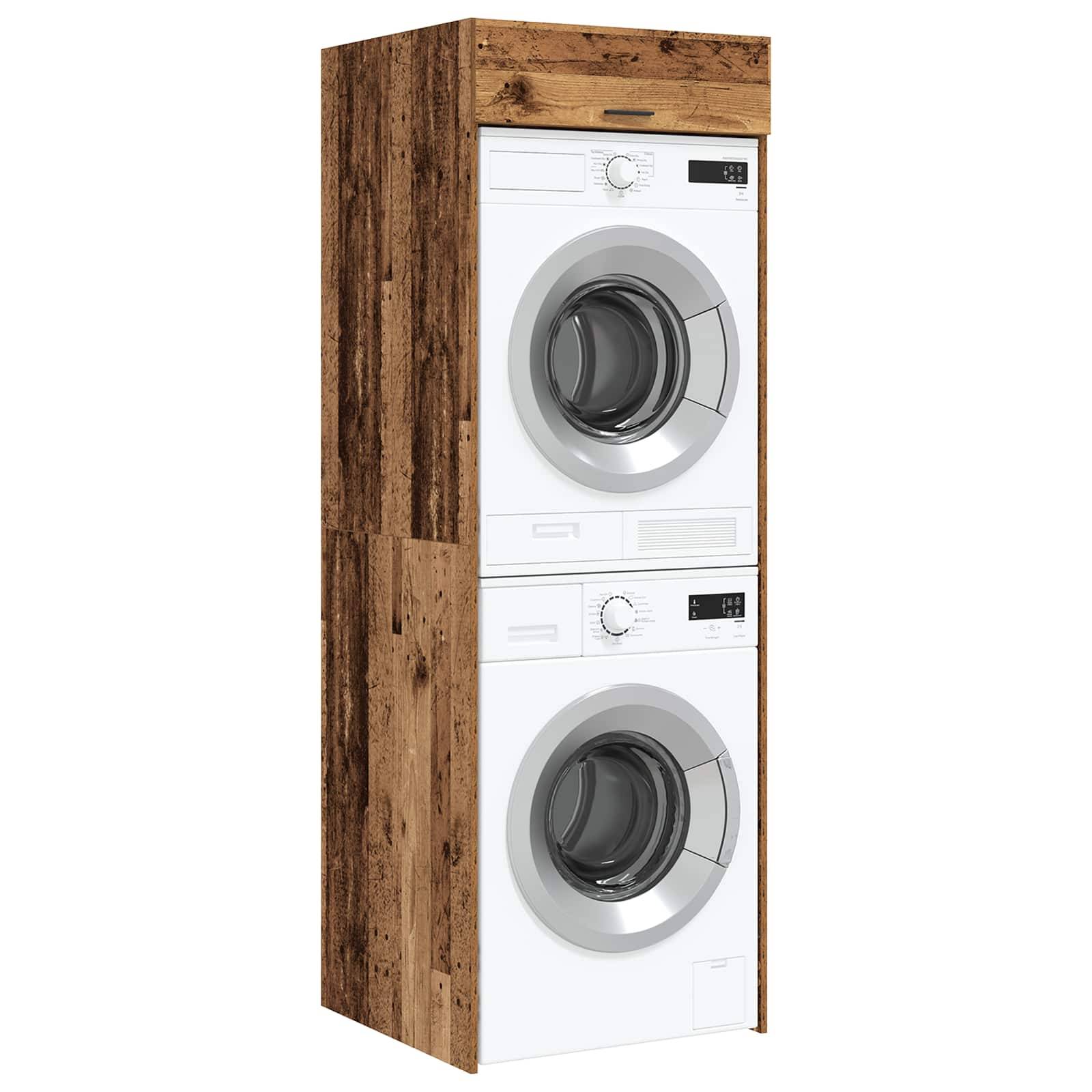 vidaXL Waschmaschinen-Schrank Altholz 67,5 x 68 x 200 cm Holzwerkstoff