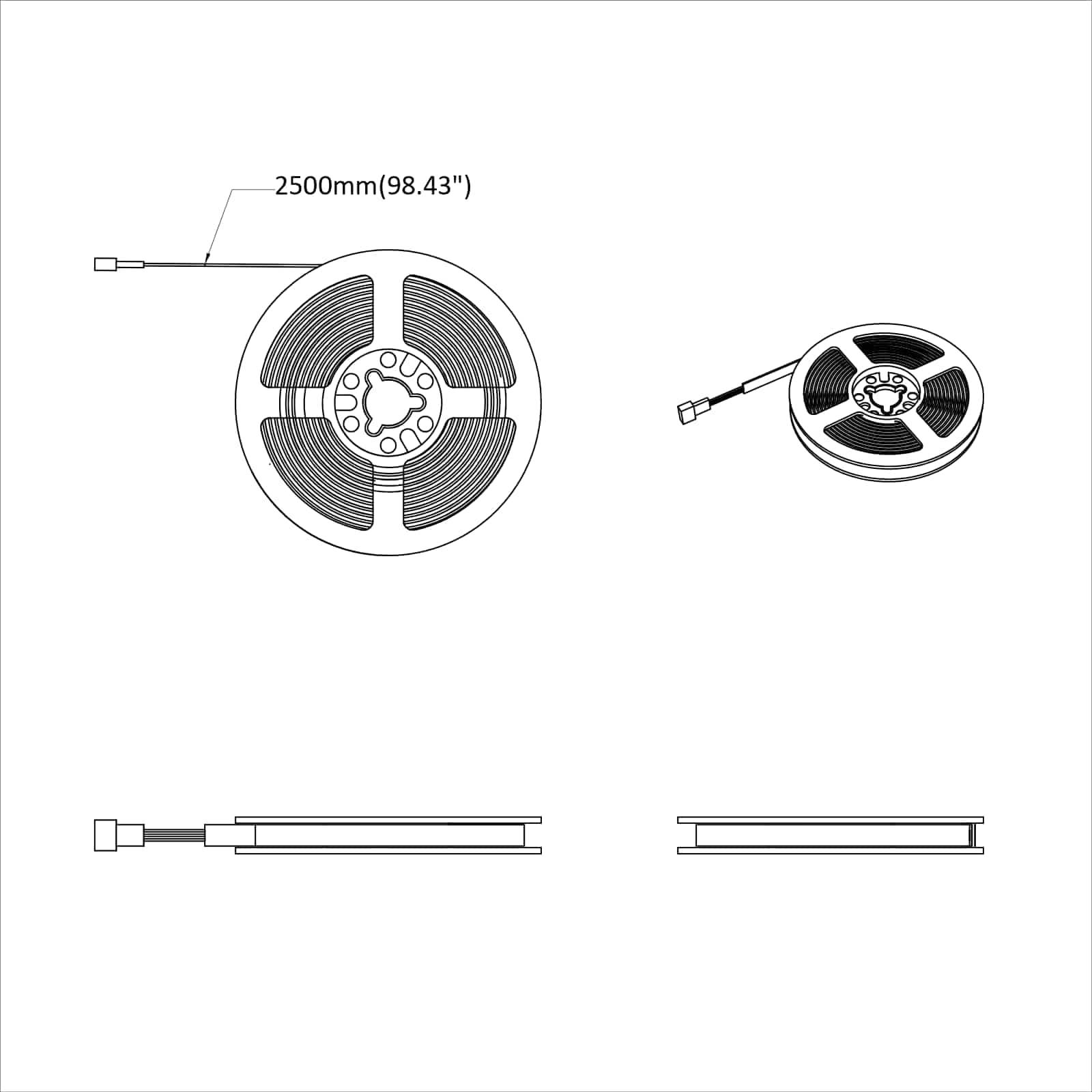 vidaXL LED Streifen 2 pcs Schwarz und Transparent 2500 mm