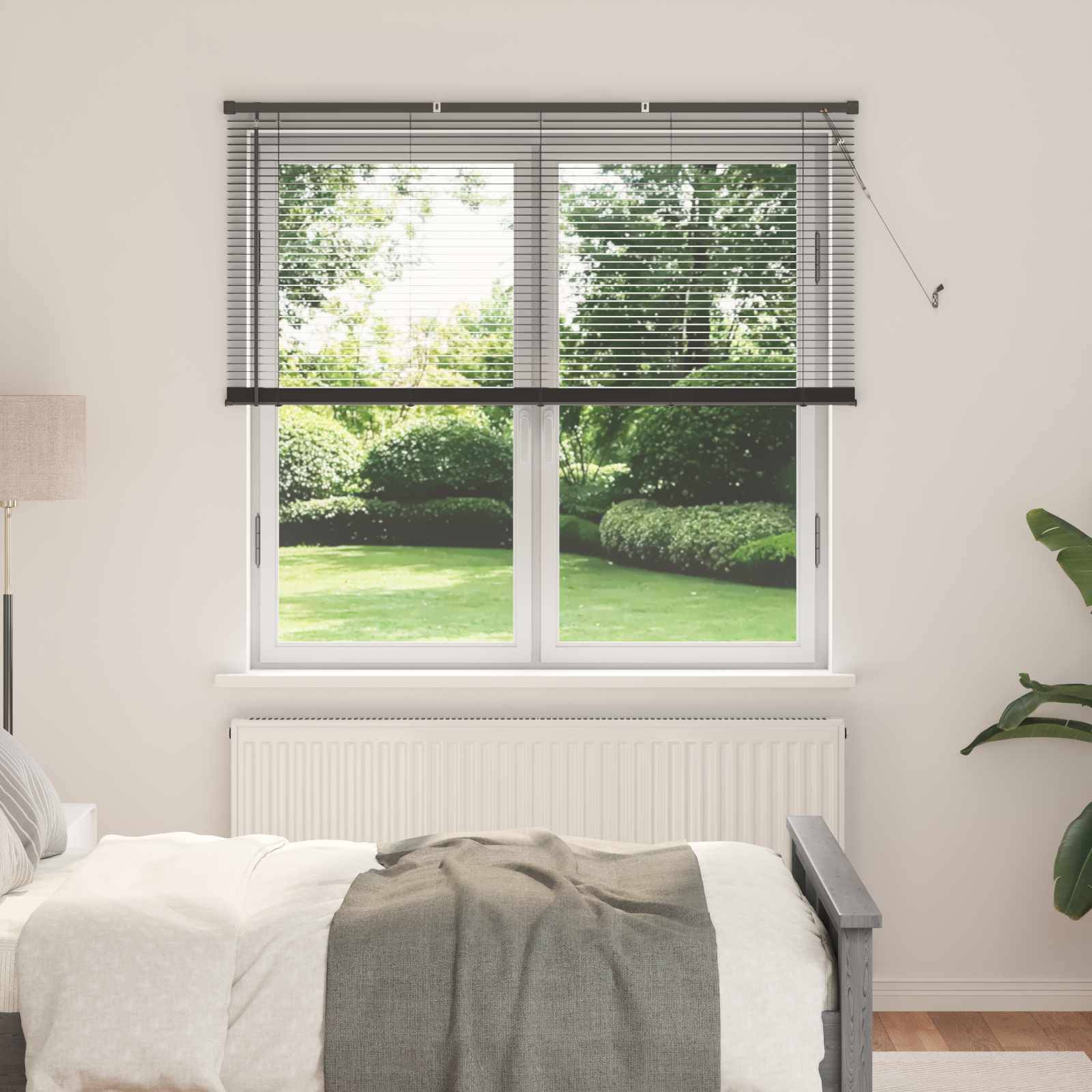 vidaXL Venetianer Jalousie Silber Grau 150 x 160 cm PVC