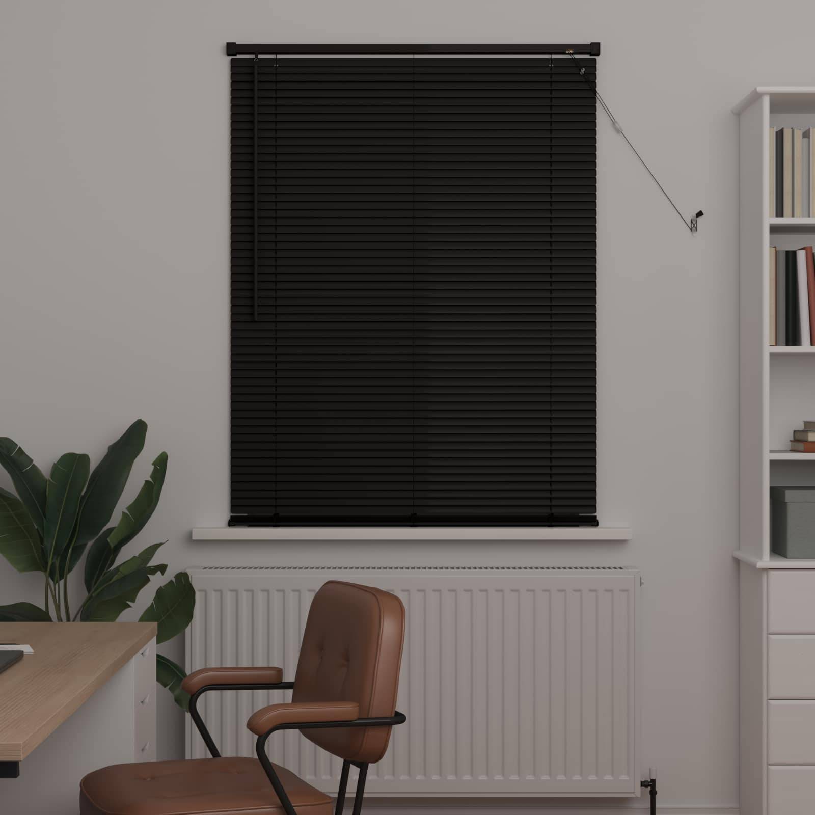 vidaXL Venetianer Jalousie Schwarz 150 x 90 cm PVC