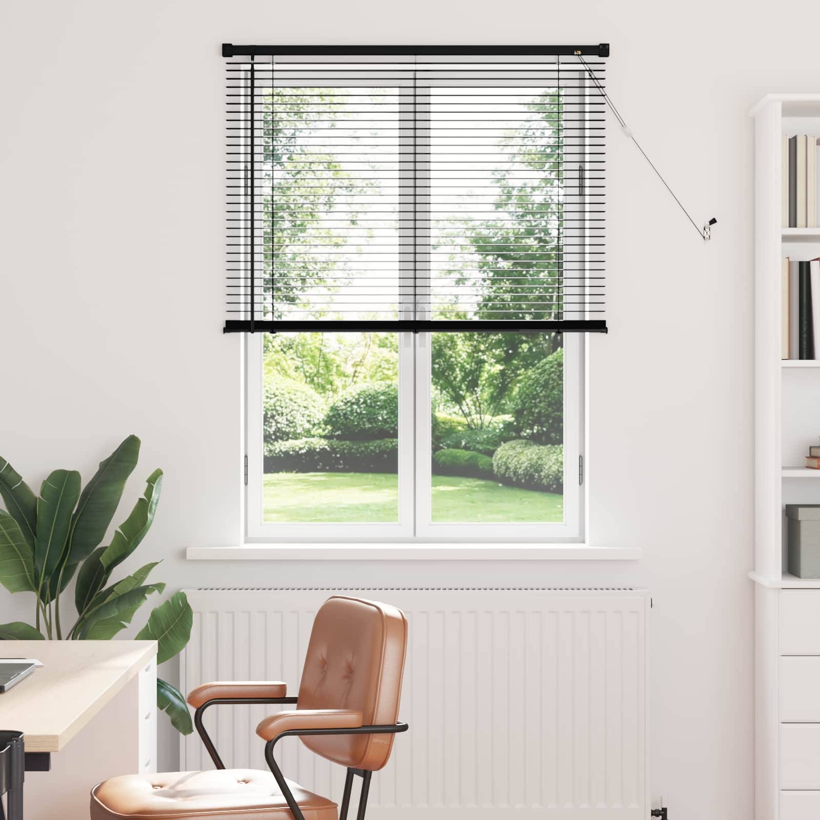 vidaXL Venetianer Jalousie Schwarz 150 x 90 cm PVC