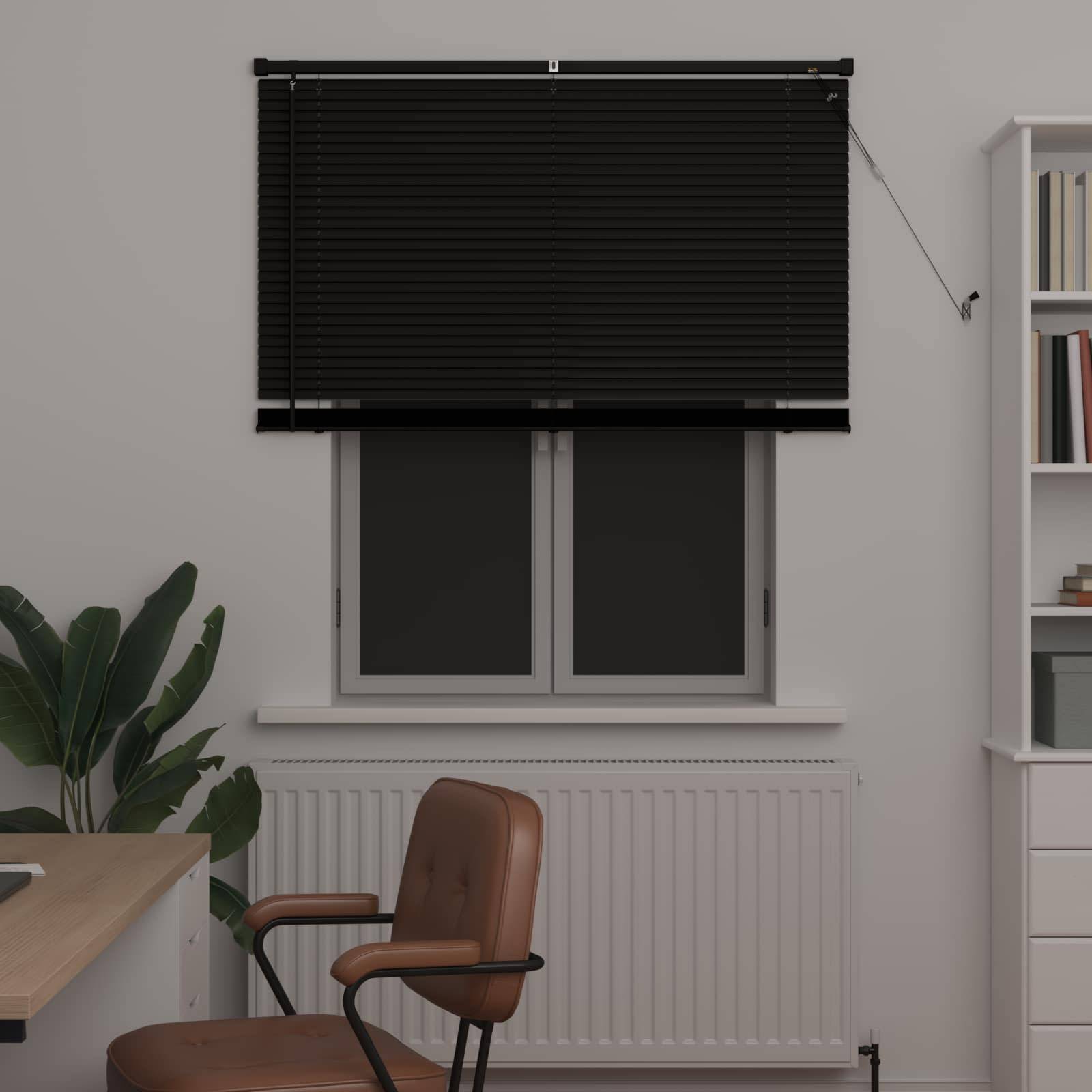 vidaXL Venetianer Jalousie Schwarz 150 x 120 cm PVC