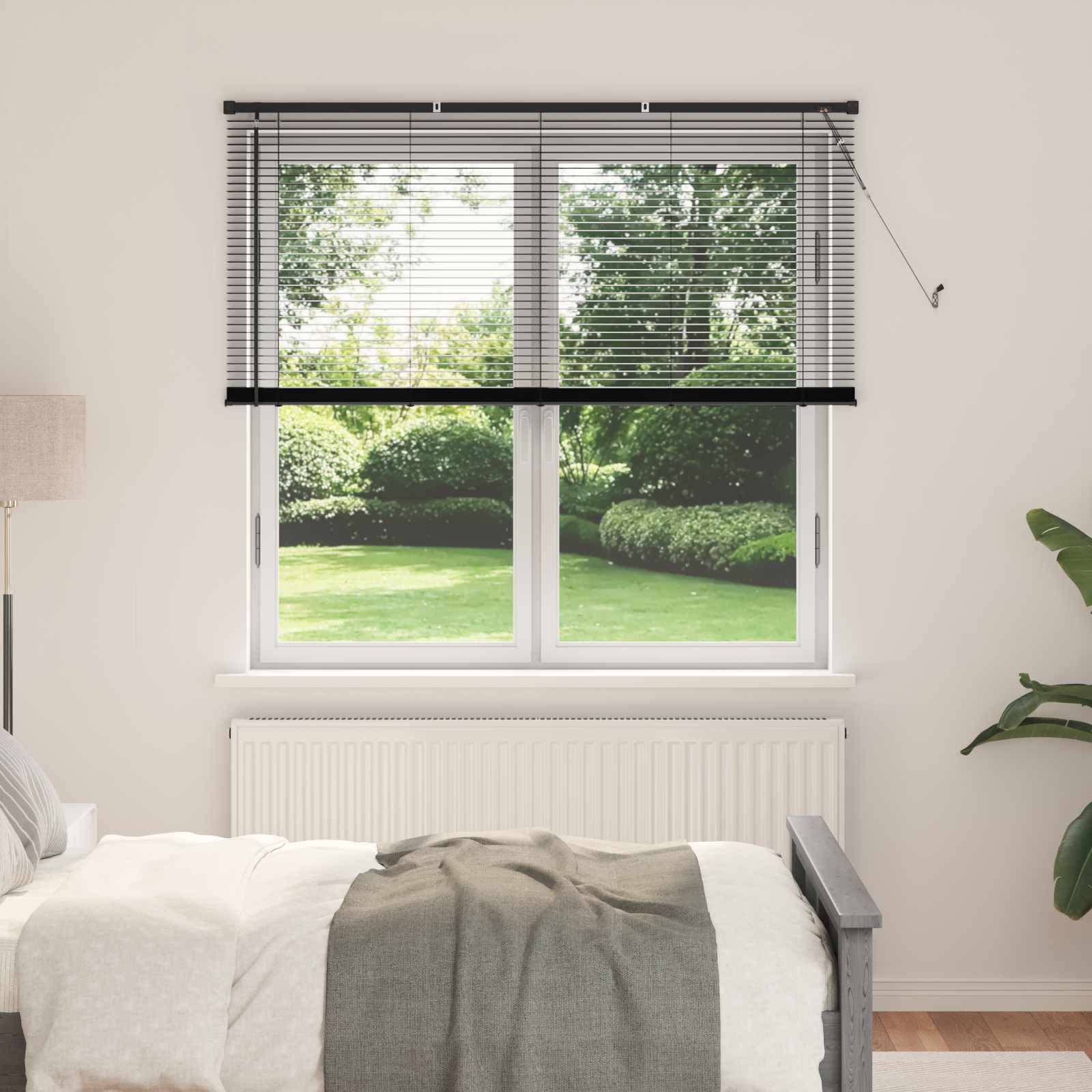 vidaXL Venetianer Jalousie Schwarz 150 x 150 cm PVC
