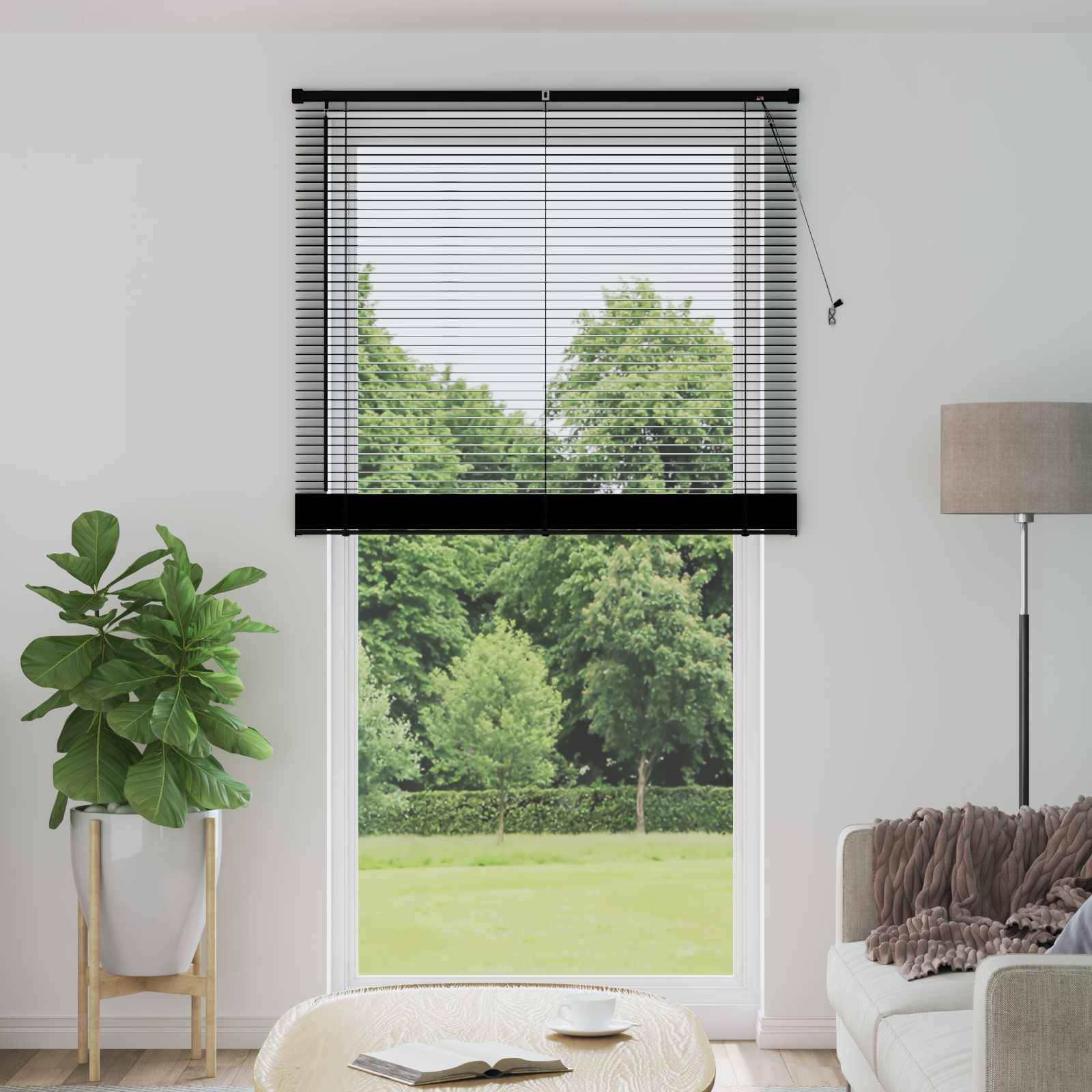 vidaXL Venetianer Jalousie Schwarz 213 x 110 cm PVC