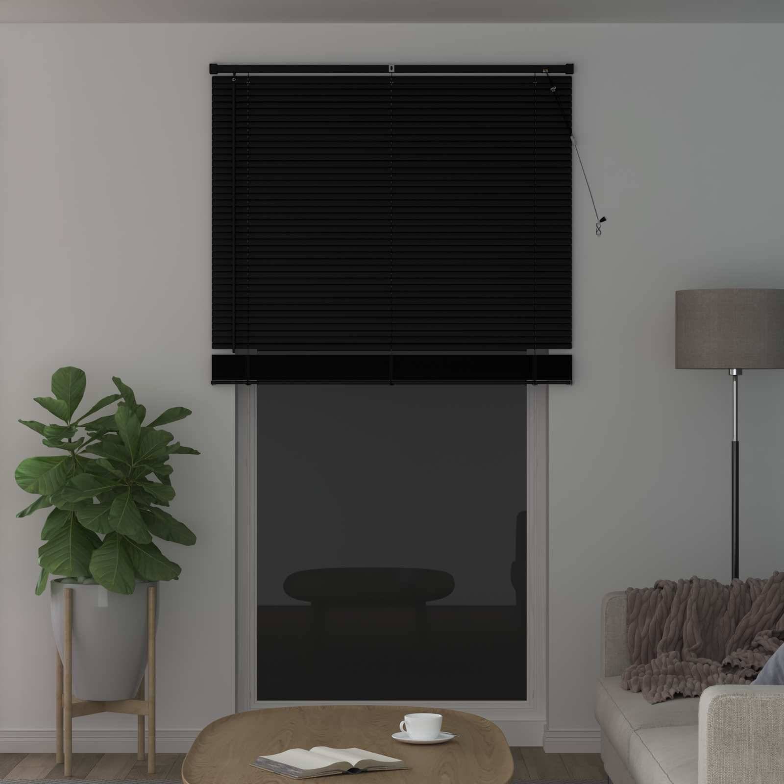 vidaXL Venetianer Jalousie Schwarz 213 x 110 cm PVC
