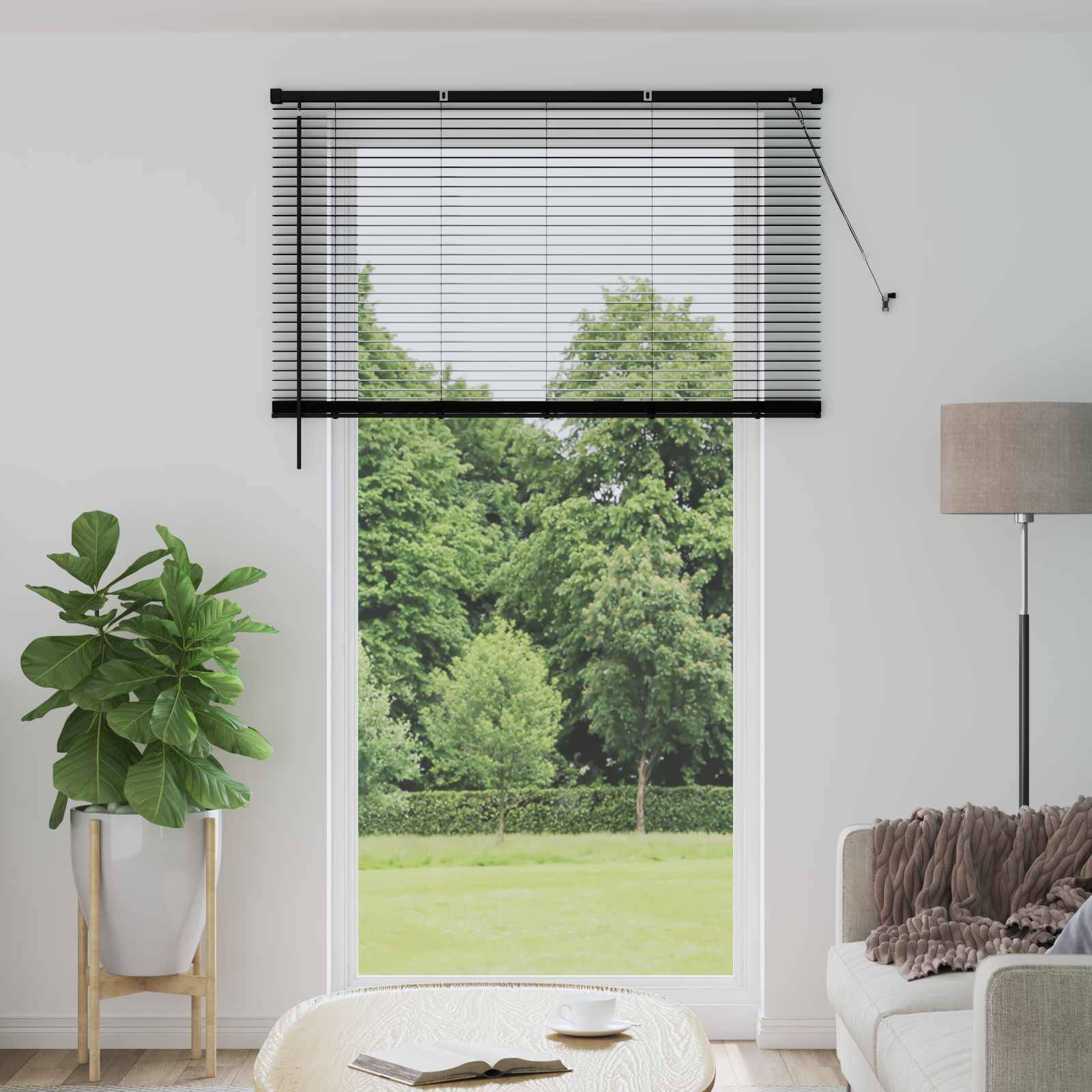 vidaXL Venetianer Jalousie Schwarz 213 x 130 cm PVC