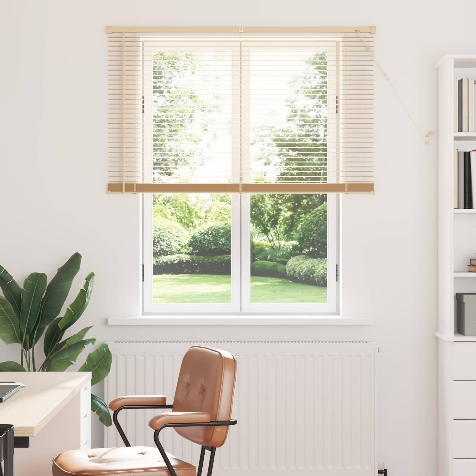 vidaXL Venetianer Jalousie Hellbraun mit Muster 150 x 110 cm PVC