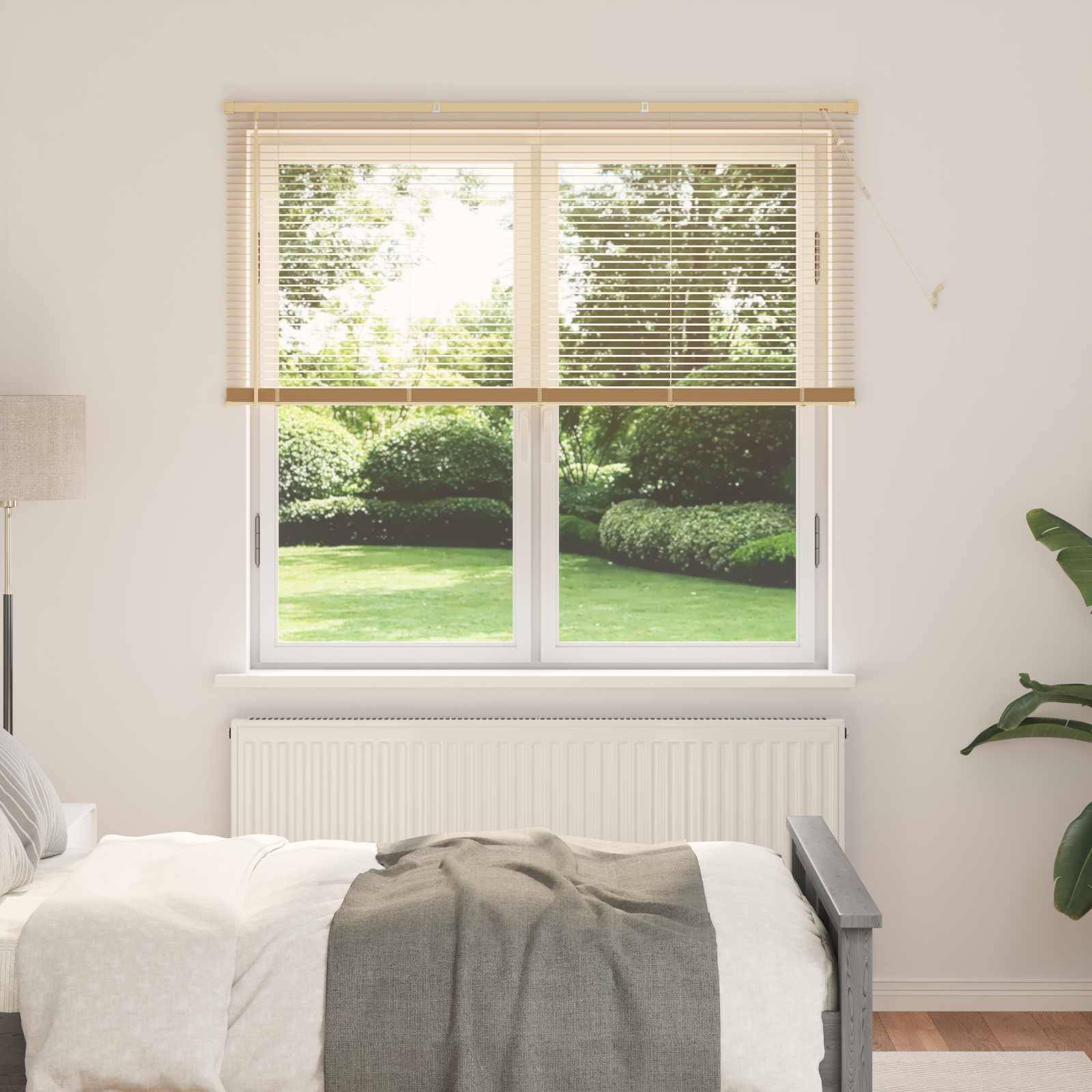 vidaXL Venetianer Jalousie Hellbraun mit Muster 150 x 140 cm PVC