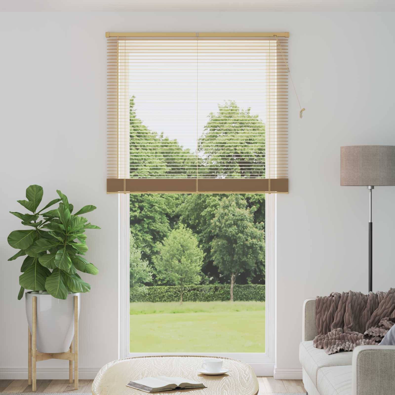 vidaXL Venetianer Jalousie Hellbraun mit Muster 213 x 110 cm PVC