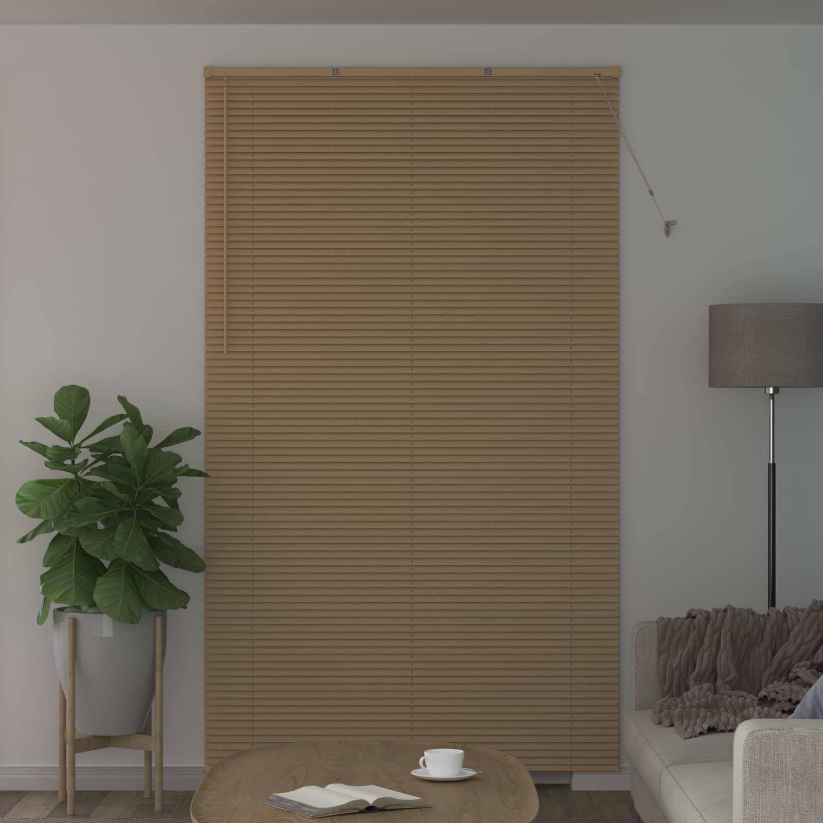vidaXL Venetianer Jalousie Hellbraun mit Muster 213 x 160 cm PVC