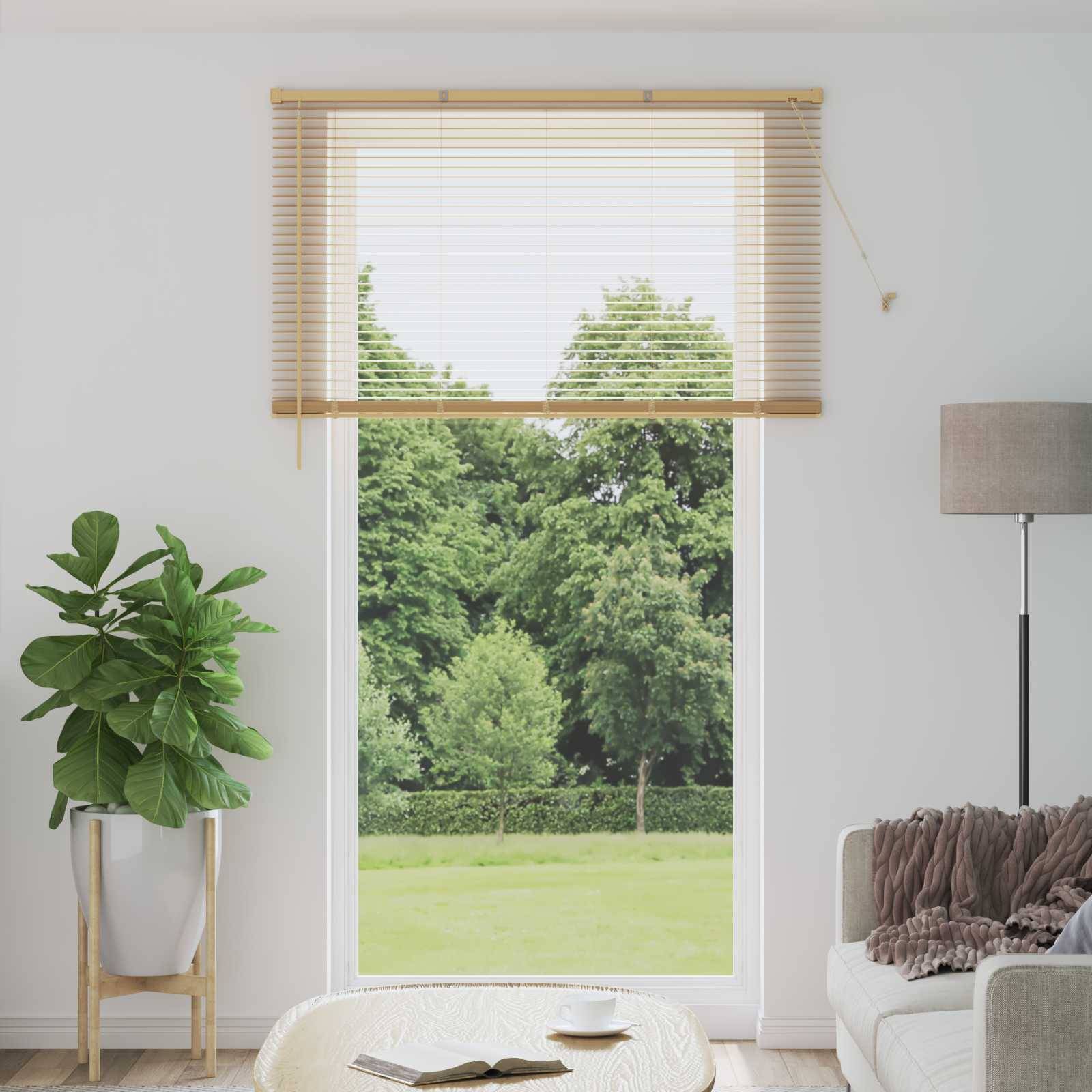 vidaXL Venetianer Jalousie Hellbraun mit Muster 213 x 160 cm PVC