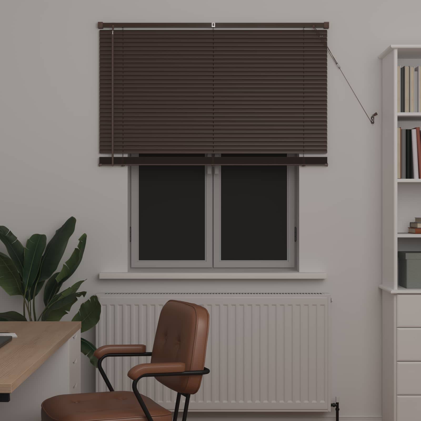 vidaXL Venetianer Jalousie Dunkelbraun mit Muster 150 x 110 cm PVC
