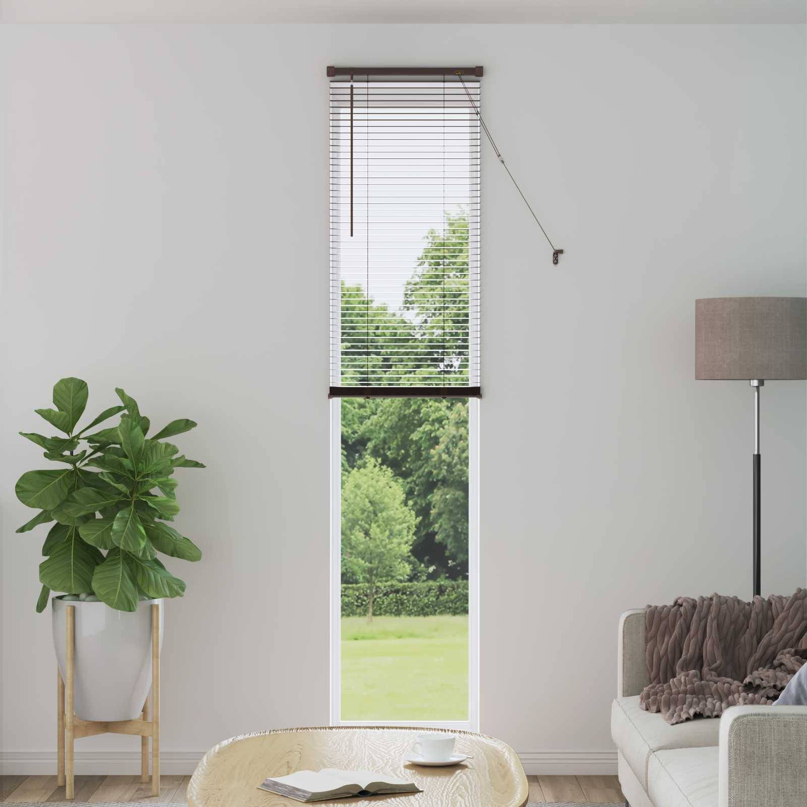 vidaXL Venetianer Jalousie Dunkelbraun mit Muster 213 x 50 cm PVC