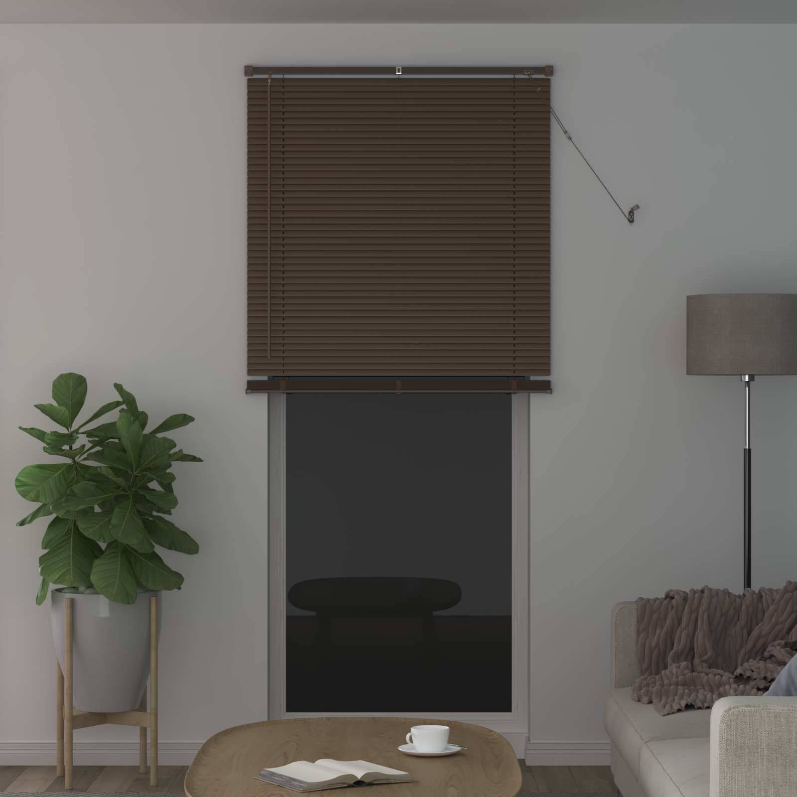 vidaXL Venetianer Jalousie Dunkelbraun mit Muster 213 x 100 cm PVC