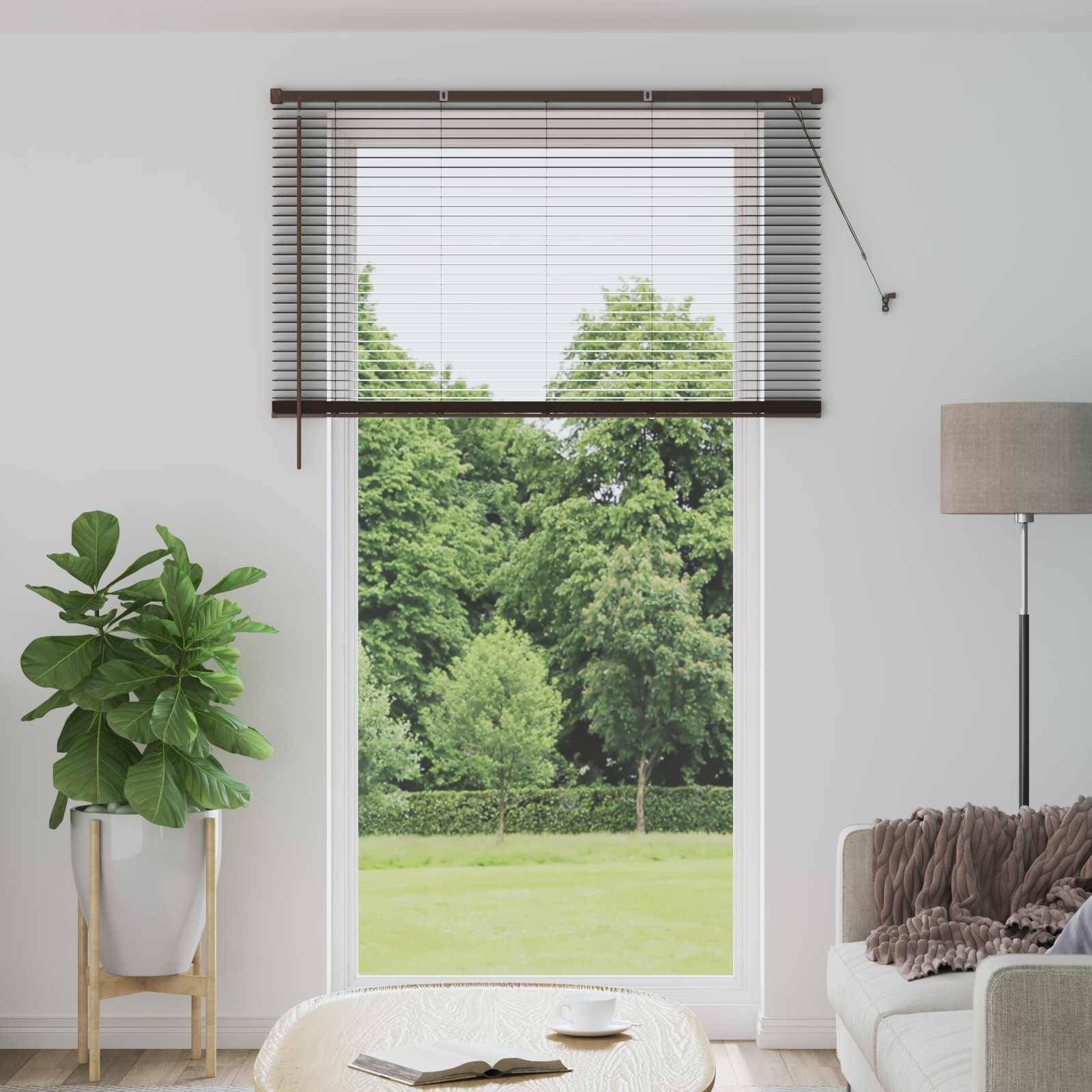 vidaXL Venetianer Jalousie Dunkelbraun mit Muster 213 x 140 cm PVC