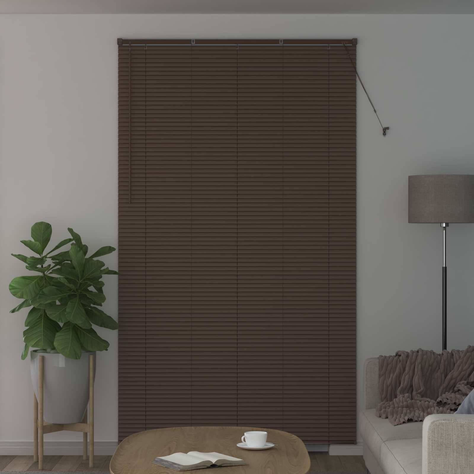 vidaXL Venetianer Jalousie Dunkelbraun mit Muster 213 x 140 cm PVC